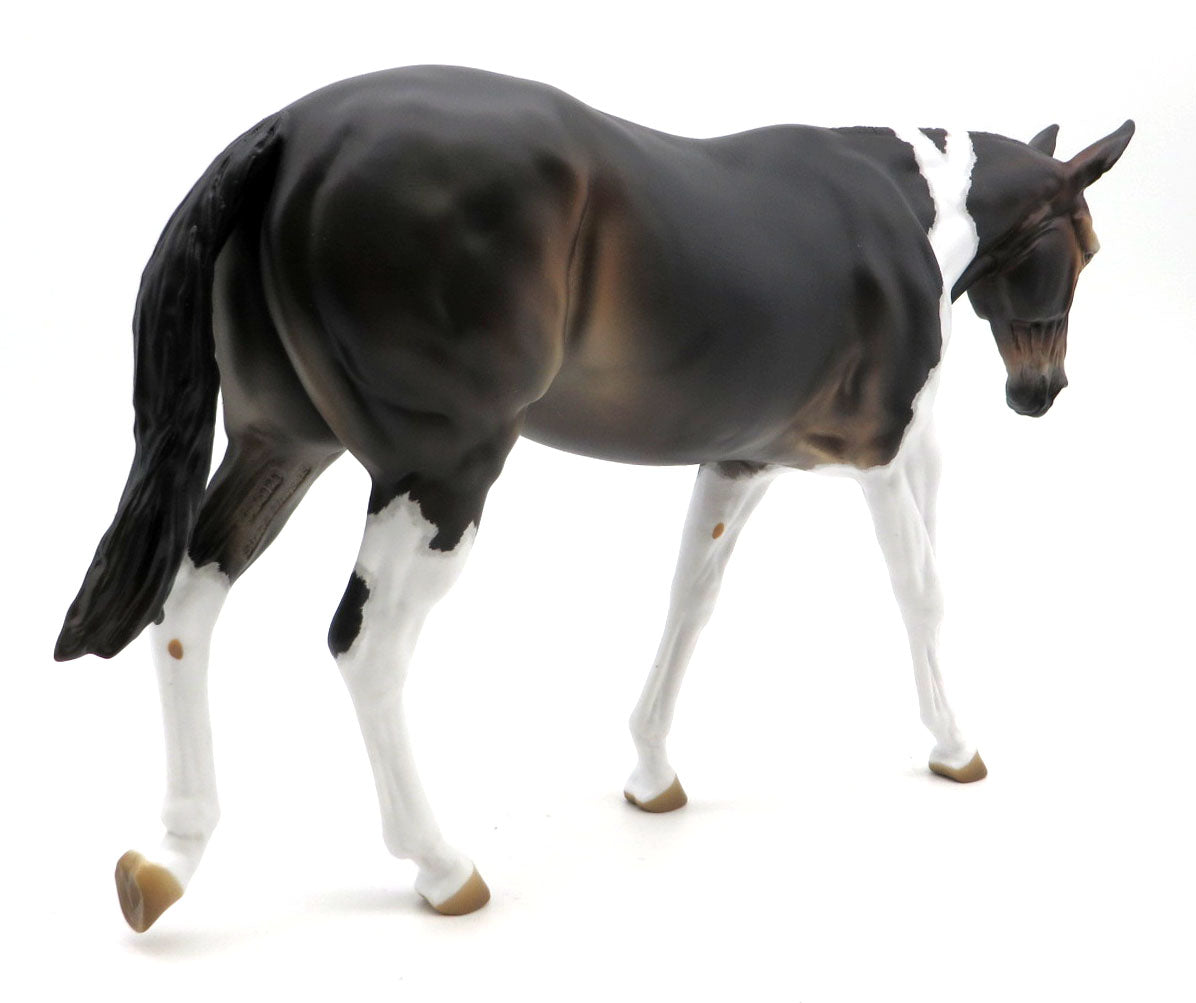 Christine-OOAK Bay Pinto Mule Painted By Jess Hamill 3/21/22