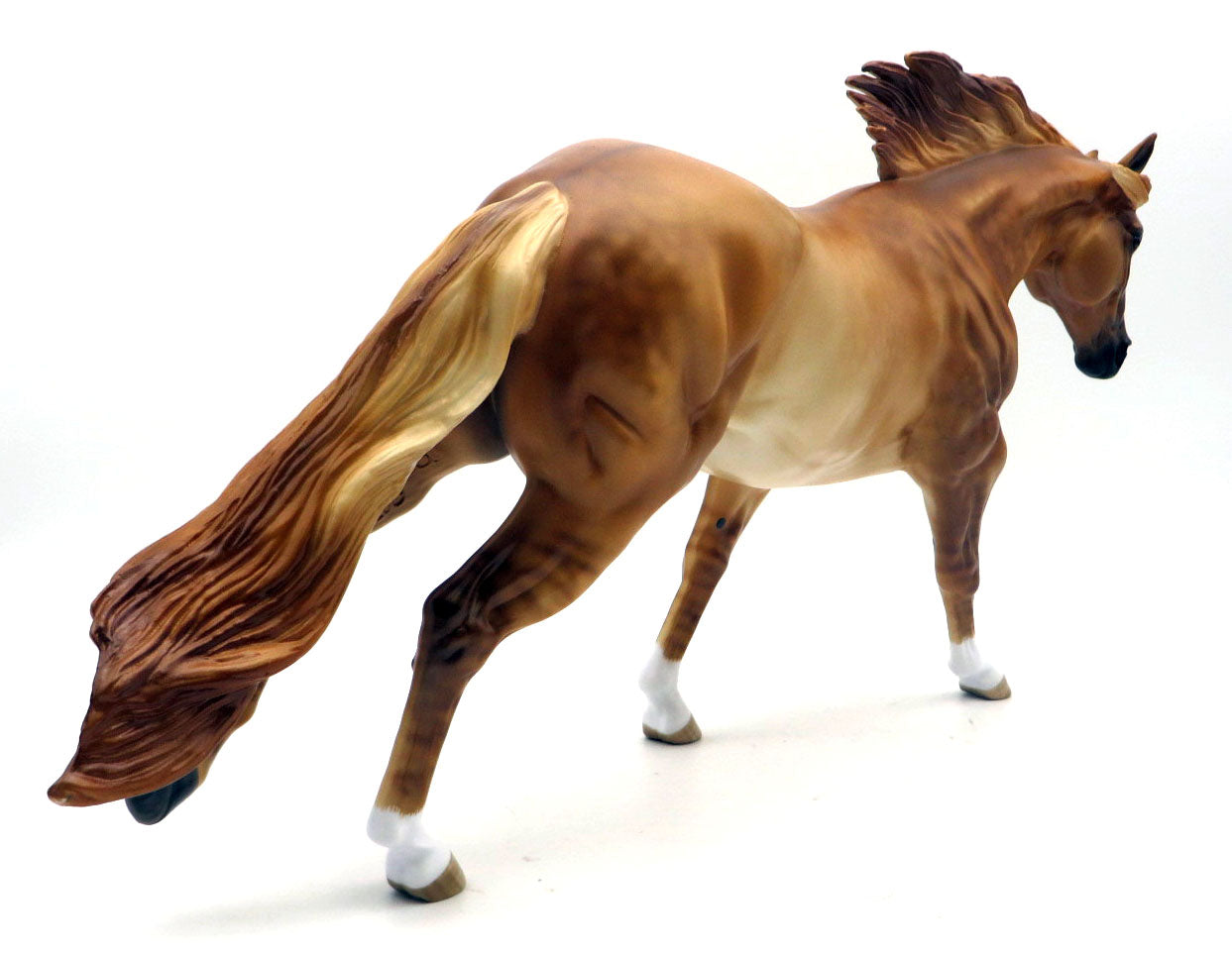 Atticus-OOAK Apricot Dun Running Stock Horse Painted by Sheryl Leisure 5/23/22