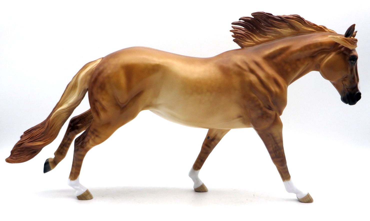 Atticus-OOAK Apricot Dun Running Stock Horse Painted by Sheryl Leisure 5/23/22