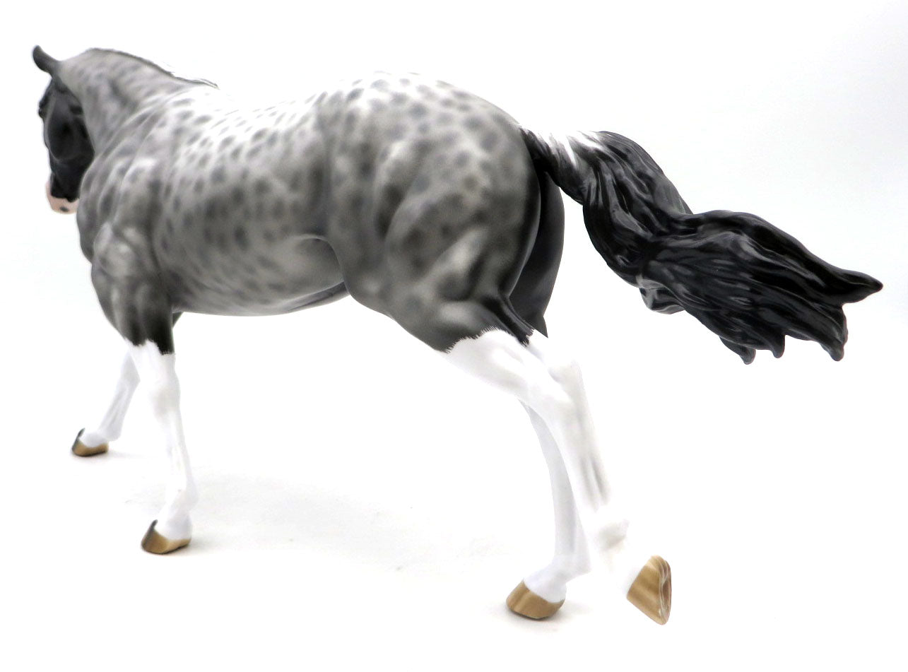 Adonis-OOAK Lacy Black Running Stock Horse Painted by Sheryl Leisure 6/1/22