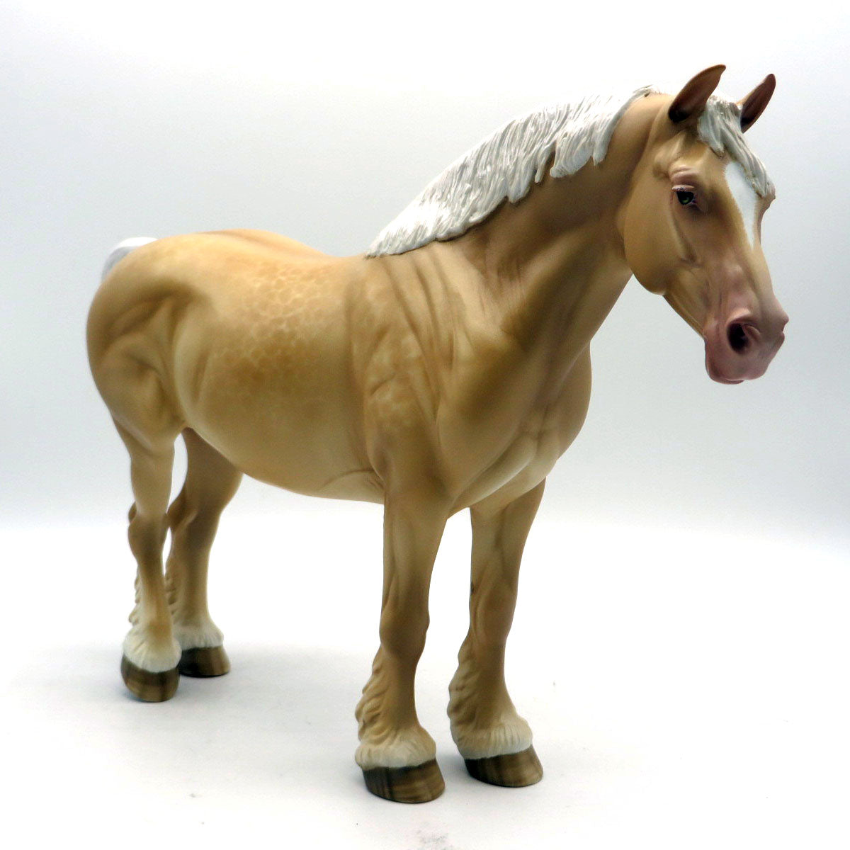 Blanche-OOAK Reverse Dapple Draft Mare Painted by Sheryl Leisure 6/13/22