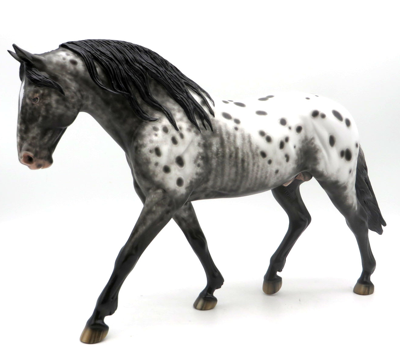 Dom Bedooby Dam-OOAK Black Appaloosa Irish Drafter Painted by Sheryl Leisure 6/13/22