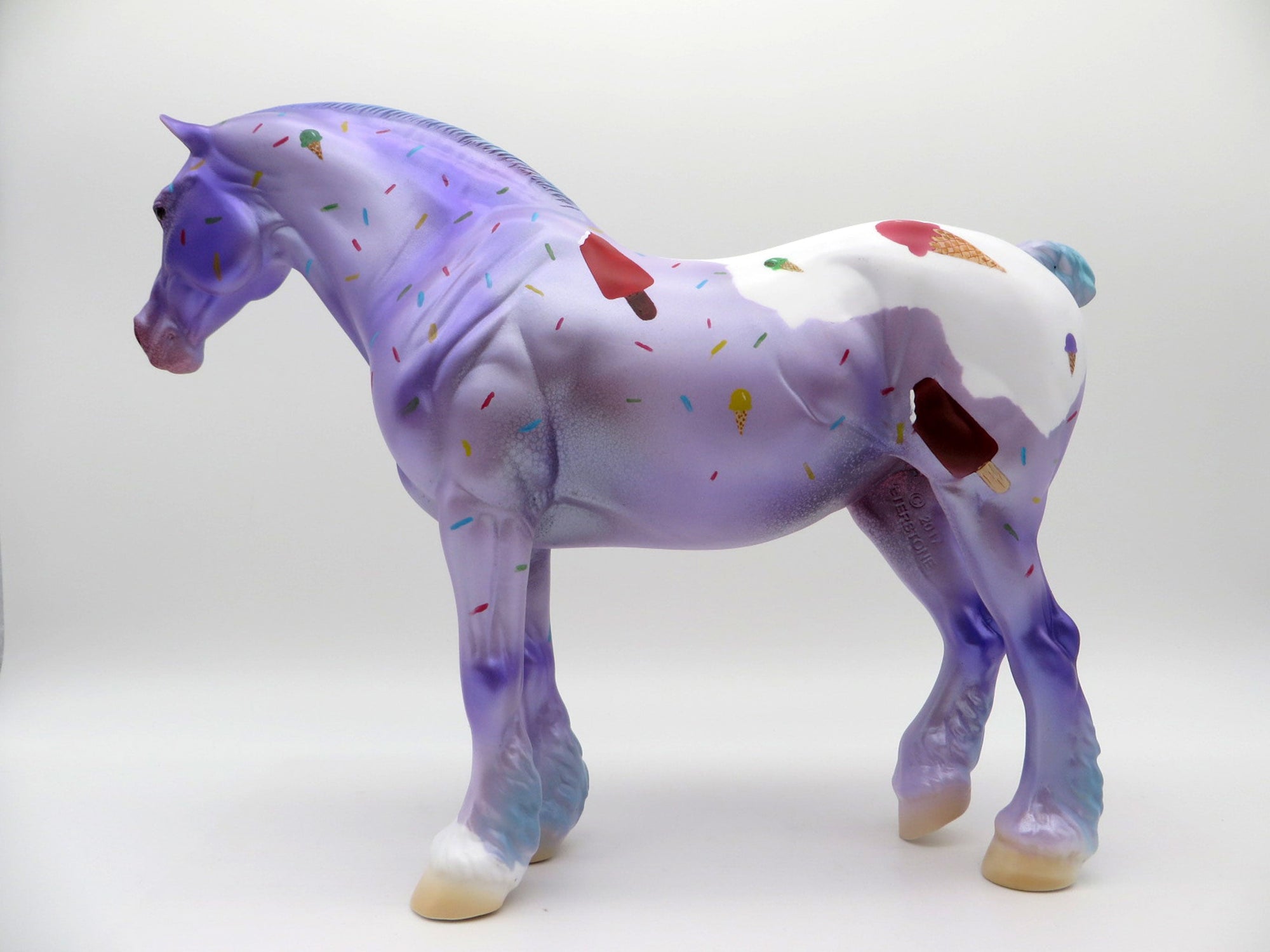 Ice Cream for Everyone-OOAK National Ice Cream Deco Heavy Draft Mare Painted by Jas Fanning 7/23/21