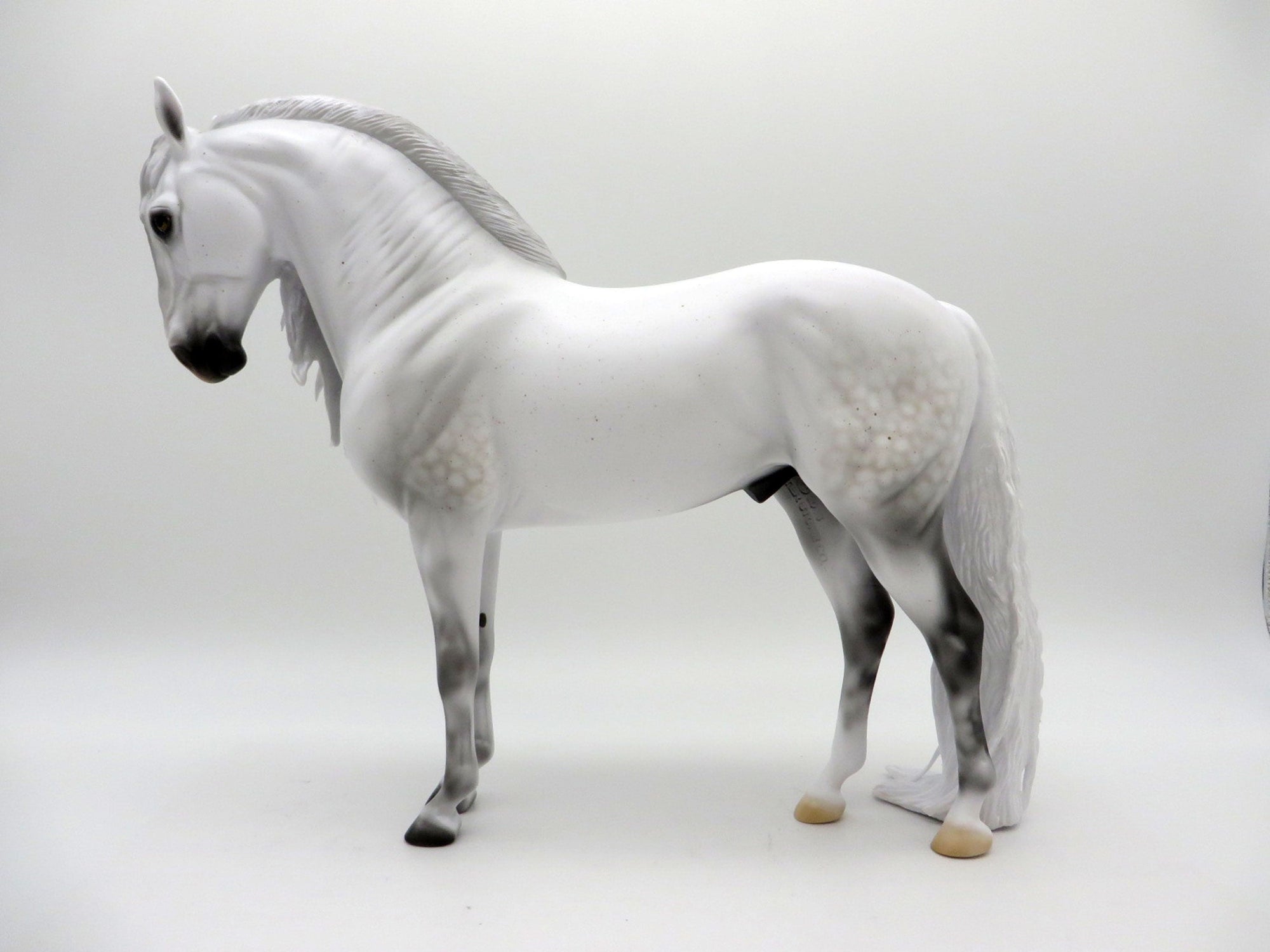 Magnifico-LE-30 Dapple Grey Andalusian painted by Carrie Keller EQ 2021