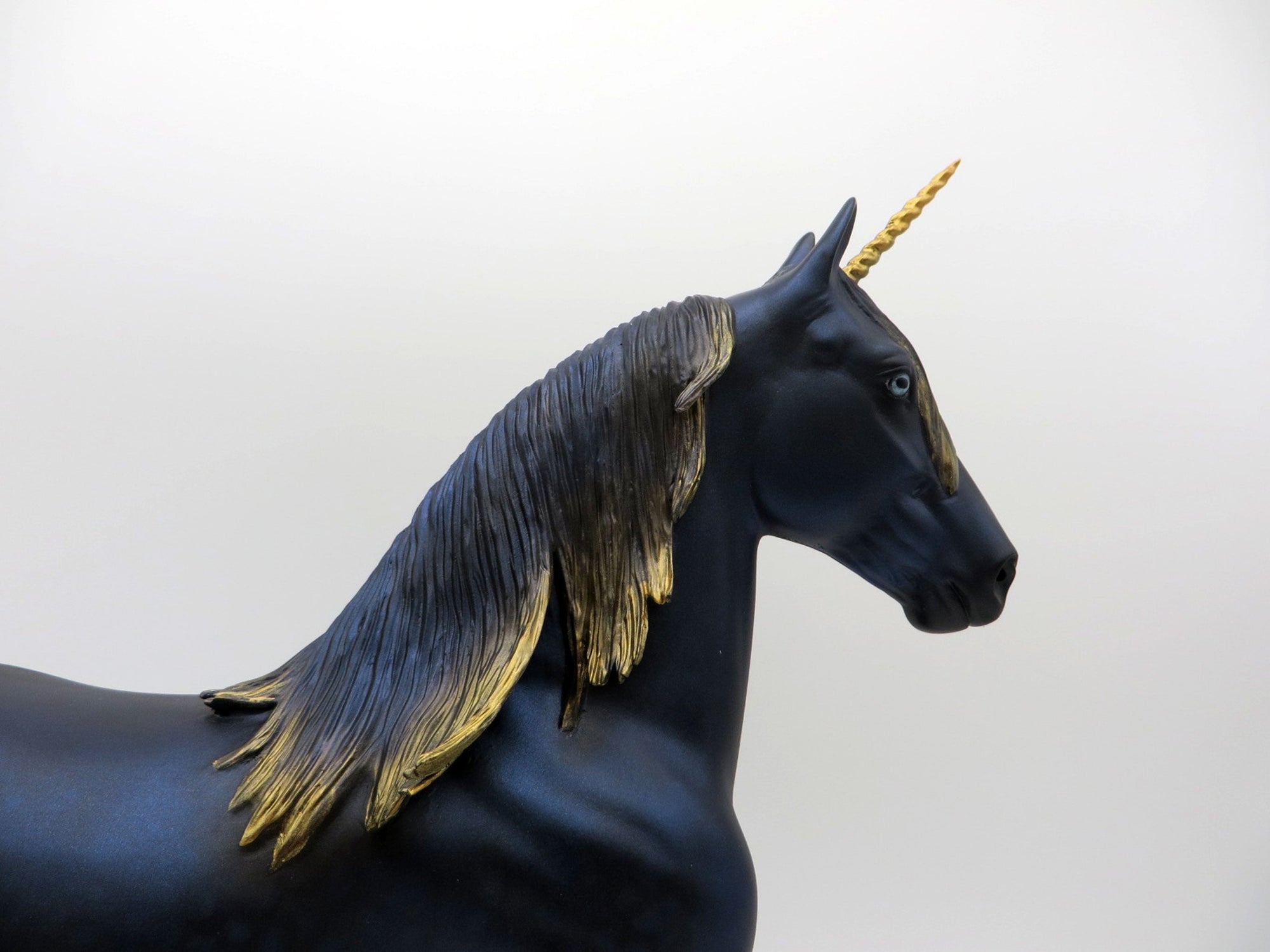 MIDNIGHT SHIMMER-OOAK TROTTING DRAFTER Unicorn Painted by Audrey Dixon