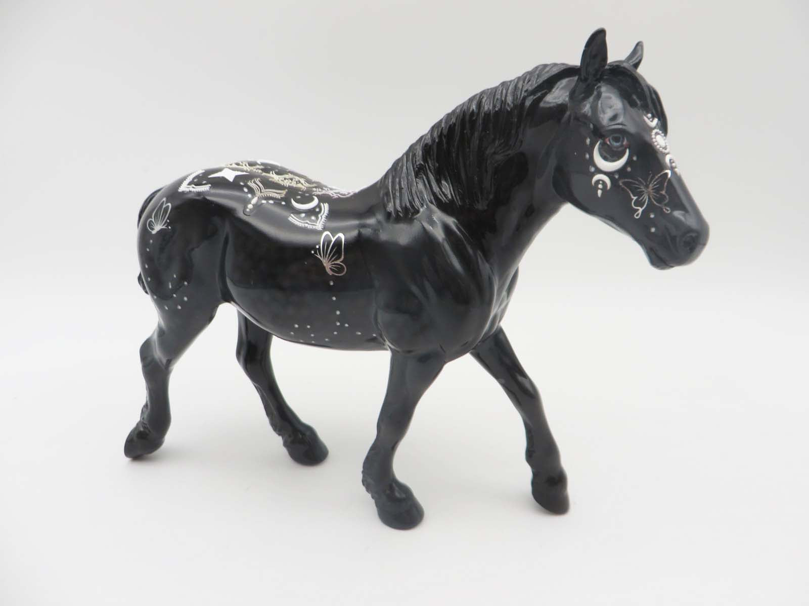 Midnight Butterfly OOAK - Glossy Decorator Black Pebble Draft By Dawn Quick SHCF23