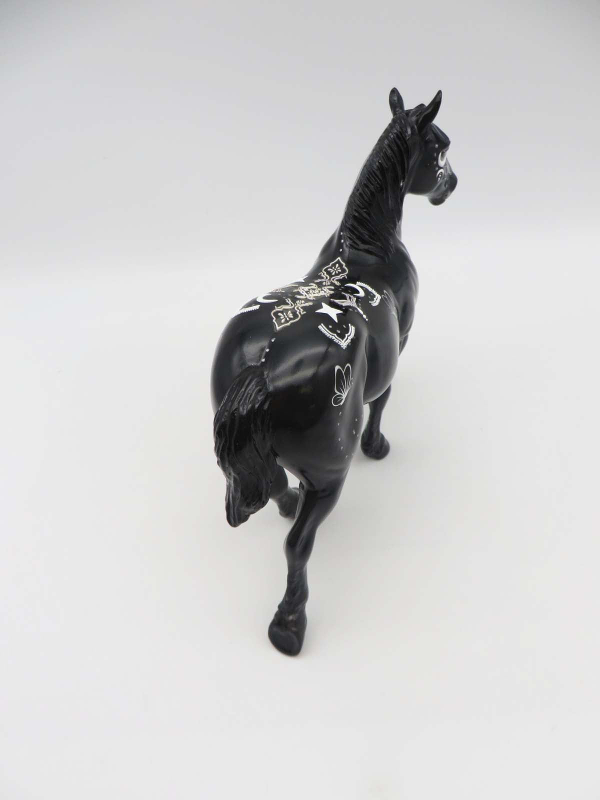 Midnight Butterfly OOAK - Glossy Decorator Black Pebble Draft By Dawn Quick SHCF23