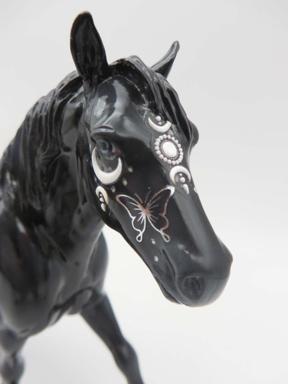 Midnight Butterfly OOAK - Glossy Decorator Black Pebble Draft By Dawn Quick SHCF23