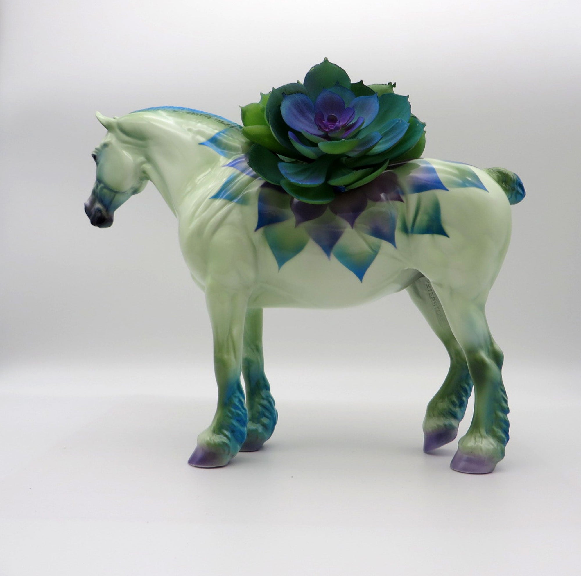 Mrs. Phosphoressence-OOAK Deco Draft Mare Planter SHCF 21