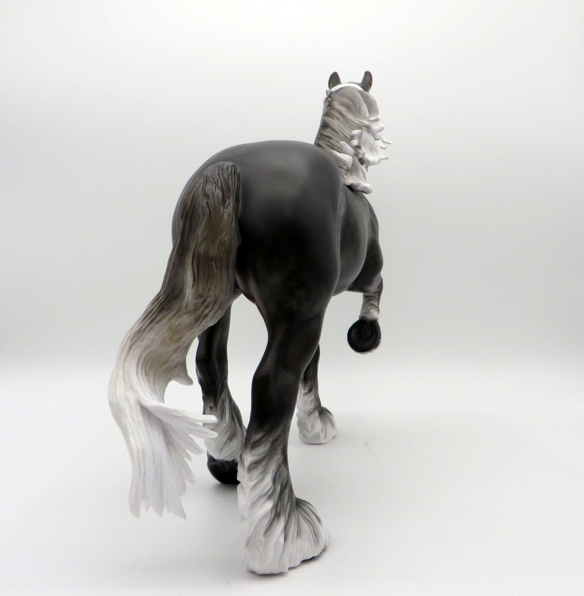 Muybridge-OOAK Dapple Grey Trotting Drafter Painted by Audrey Dixon EQ 21