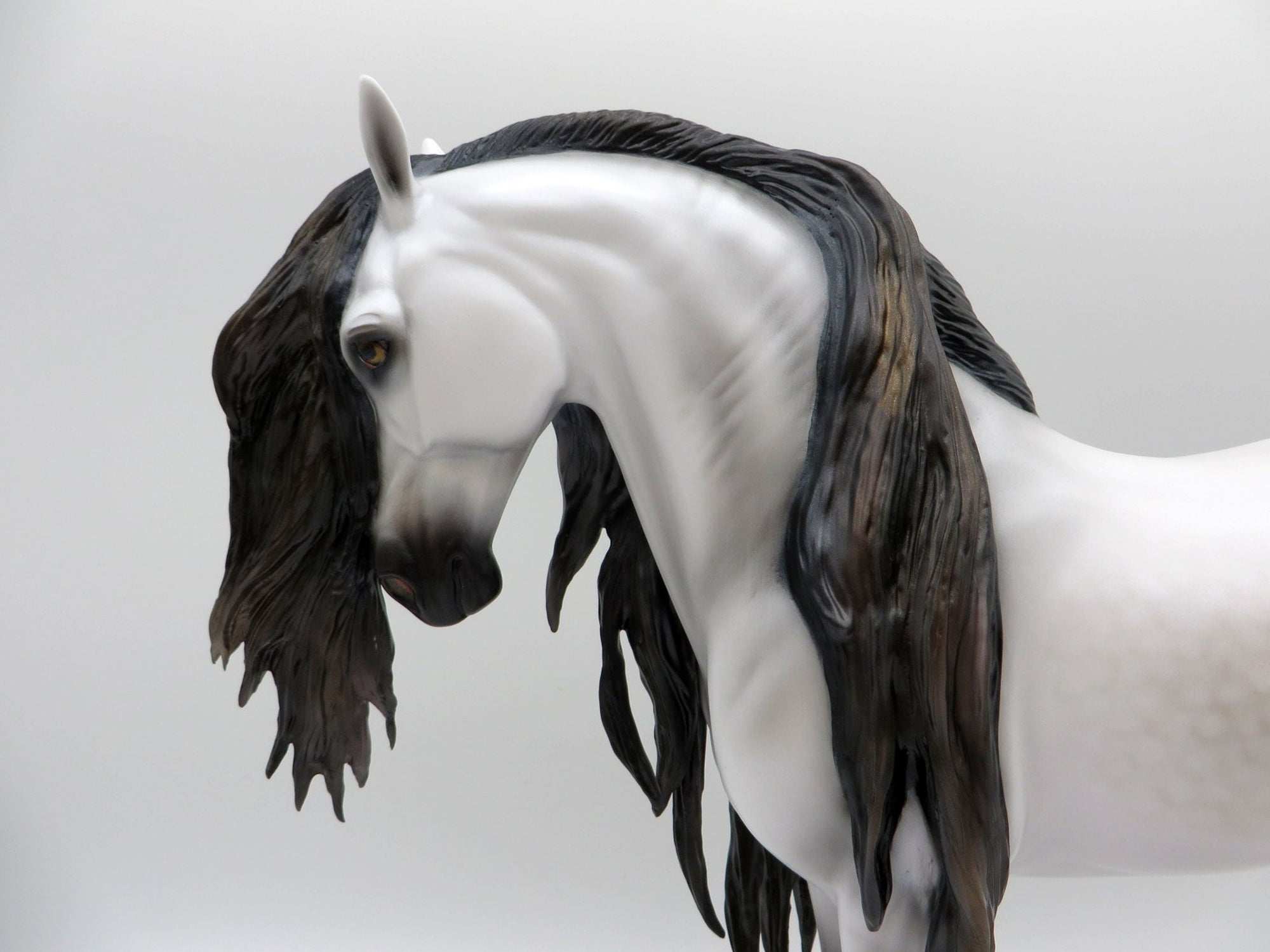 Noble Steed-OOAK Dapple Grey Andalusian Painted by Carrie Keller EQ 21