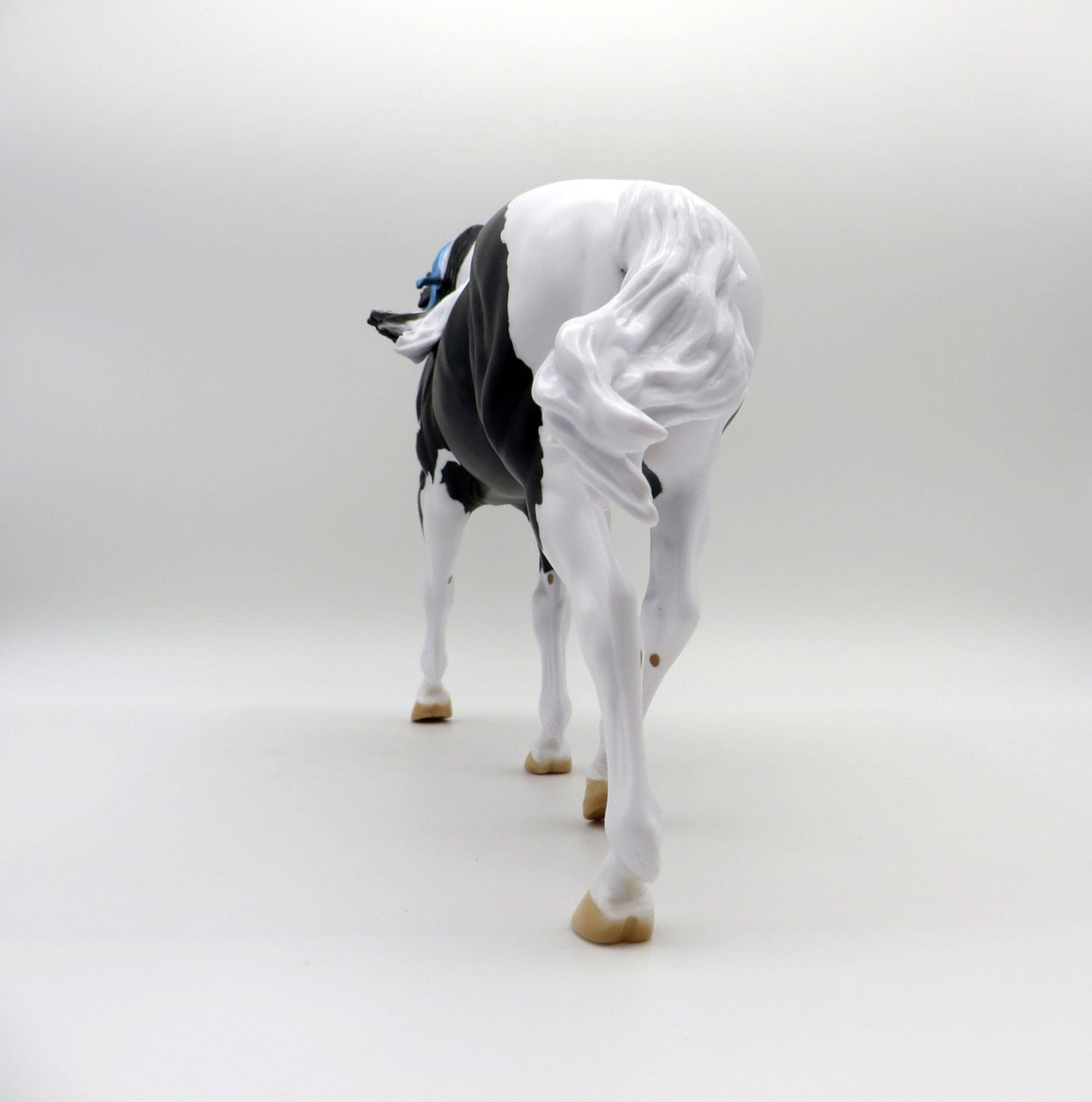 Big Blue LE-20 NO ETCHING Black and White Pinto Irish Draft Painted by Julie Keim EQ 2021