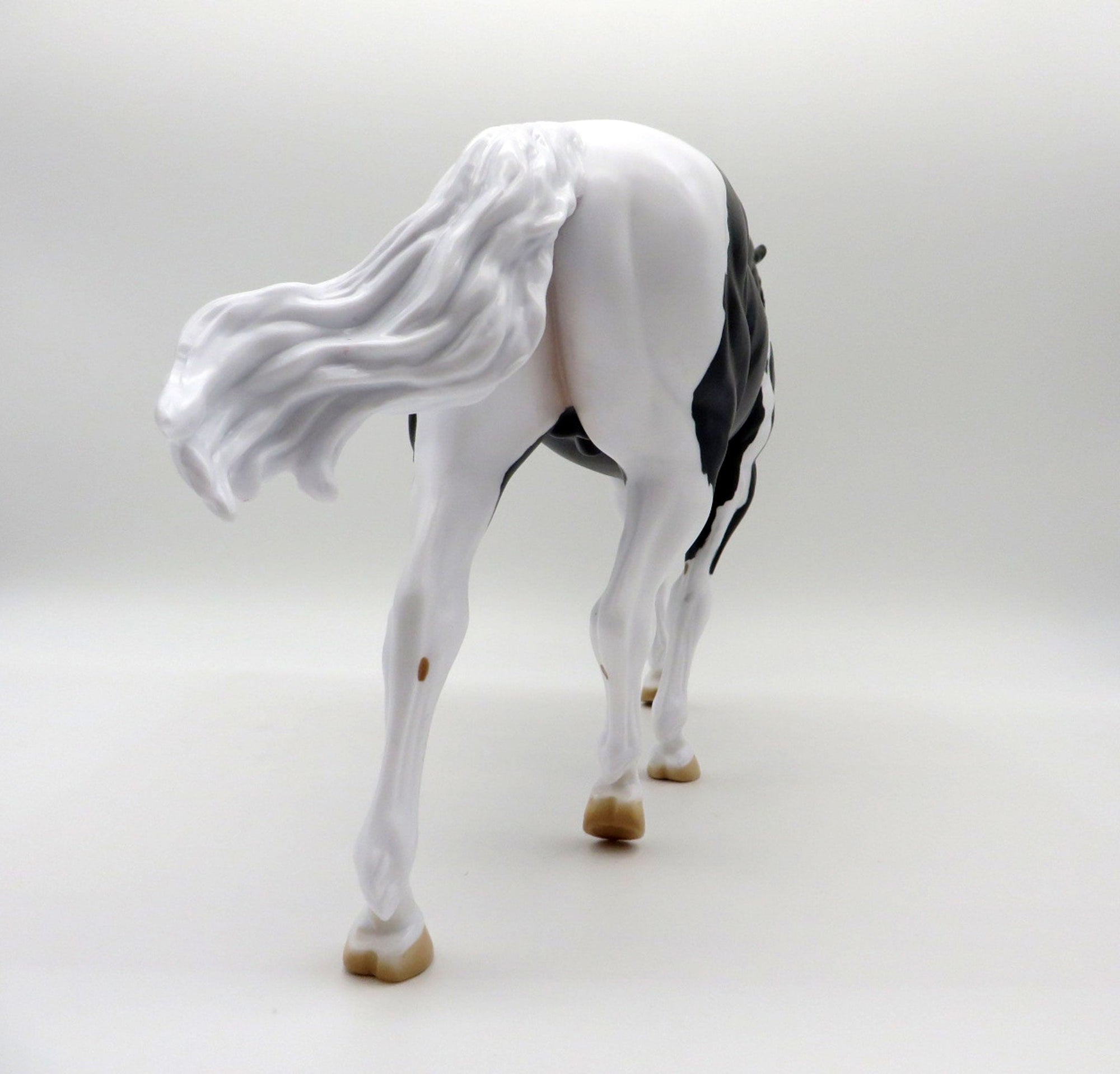 Big Blue LE-20 NO ETCHING Black and White Pinto Irish Draft Painted by Julie Keim EQ 2021