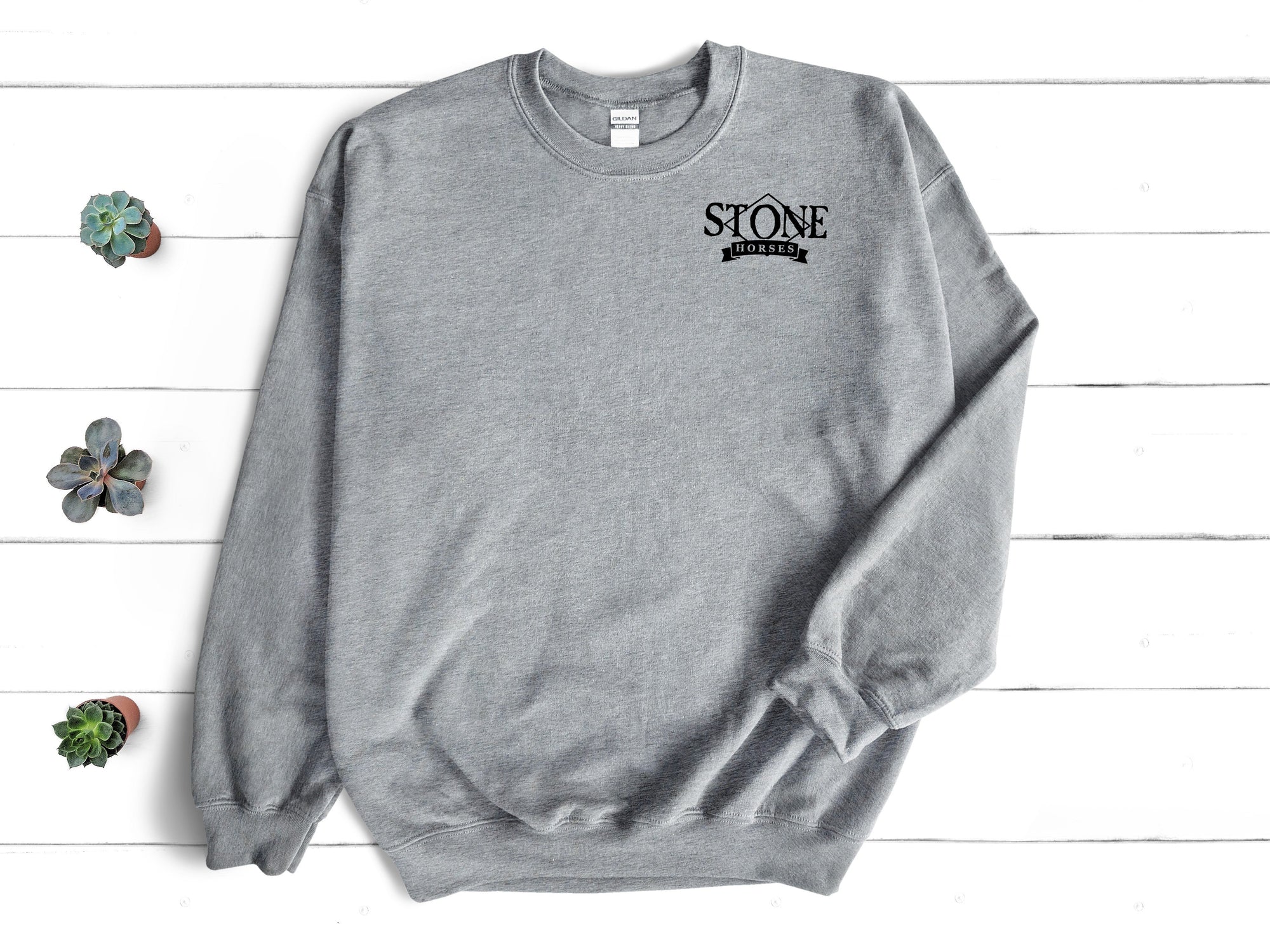 Ready to Ship The Peter Stone Horse Company Logo Sport Grey Sweatshirt Medium