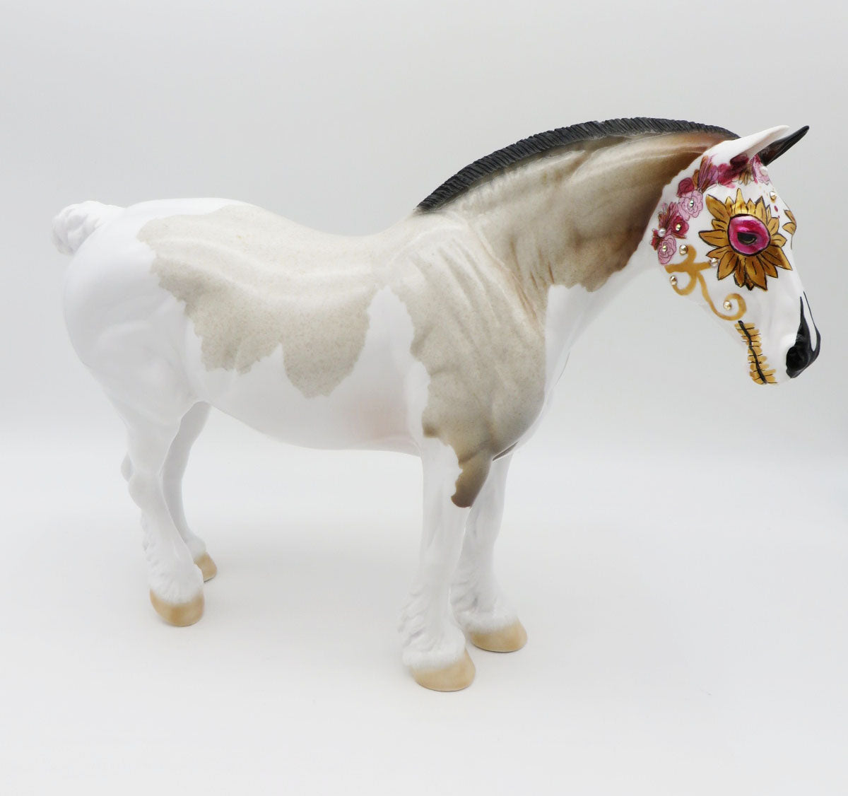 Sugar Sugar - Sugar Skull Decorator Heavy Draft Mare with Bling Added Painted by Jas Fanning - MM22
