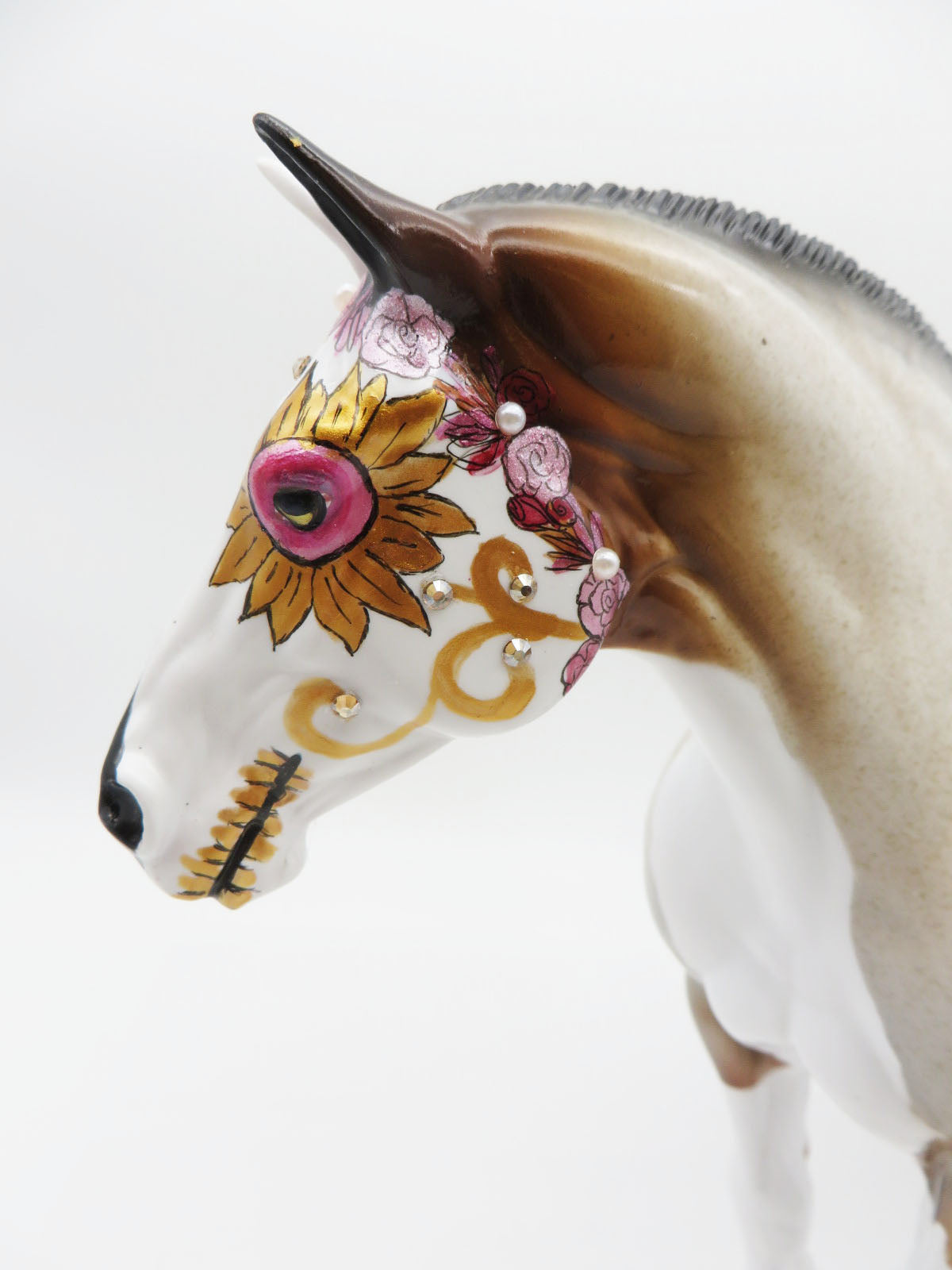 Sugar Sugar - Sugar Skull Decorator Heavy Draft Mare with Bling Added Painted by Jas Fanning - MM22