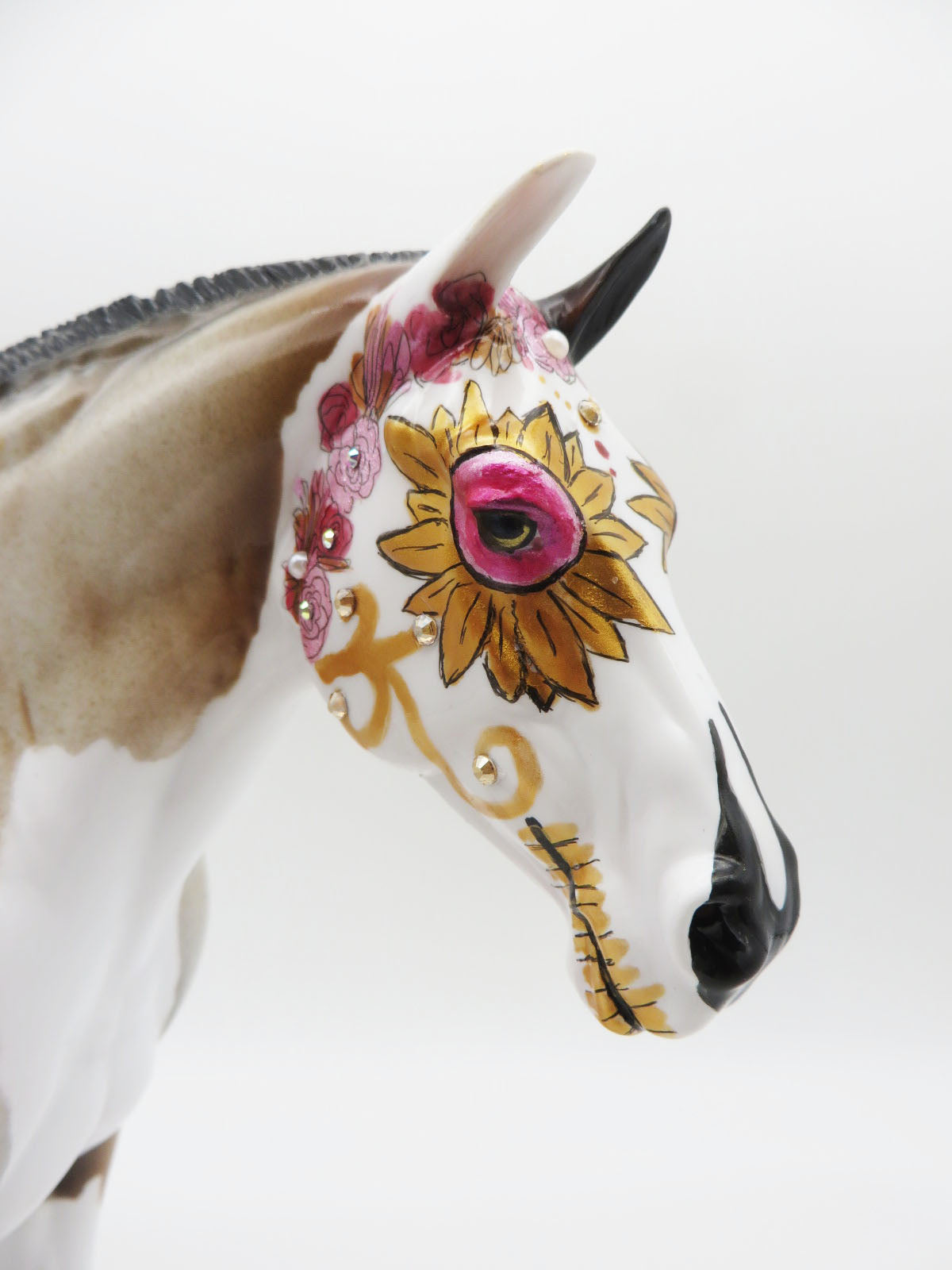 Sugar Sugar - Sugar Skull Decorator Heavy Draft Mare with Bling Added Painted by Jas Fanning - MM22