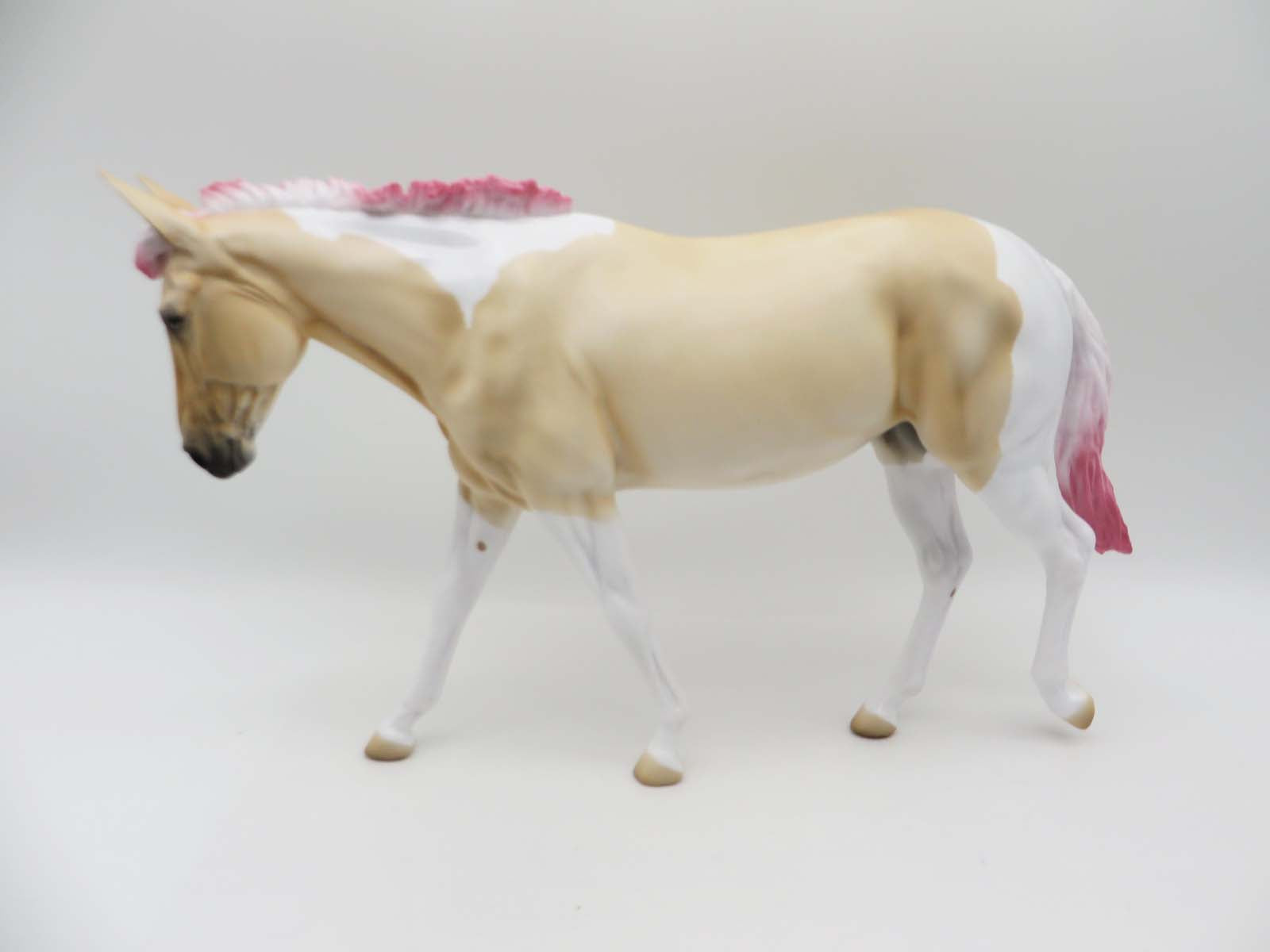 Teeter - LE 15 - Palomino Paint Mule with Dyed Pink Mane and Tail By Angela Marleau - SHCF23