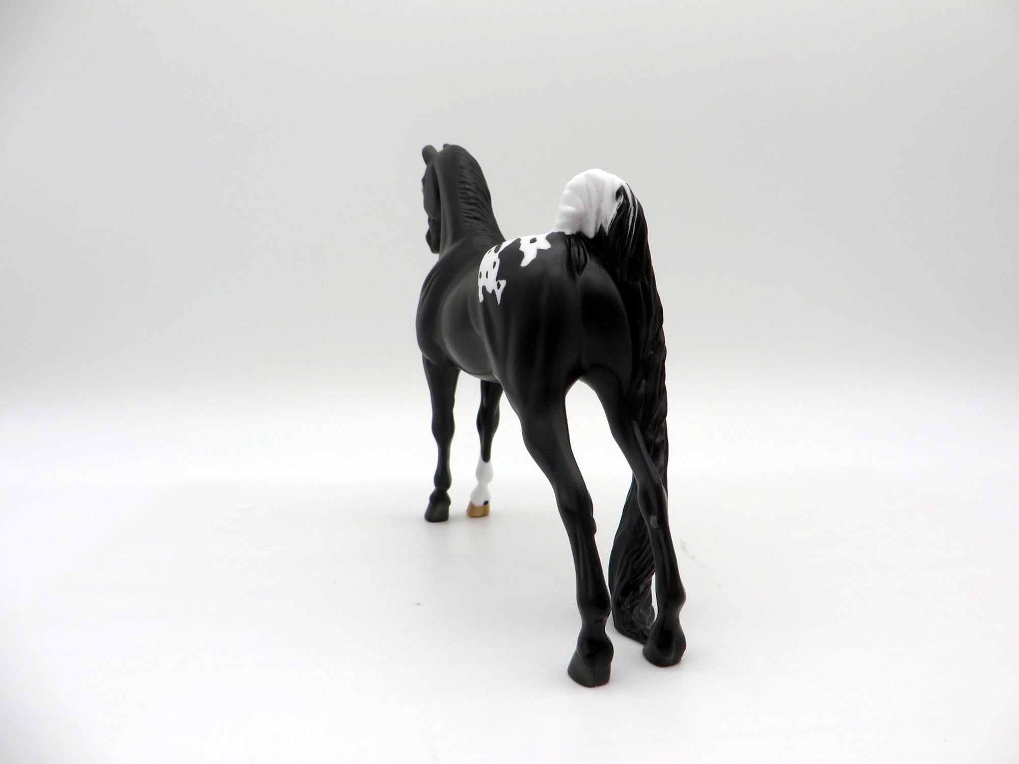 Yeats-OOAK Black Appaloosa Saddlebred Pebbles Painted By Ellen Robbins EQ21