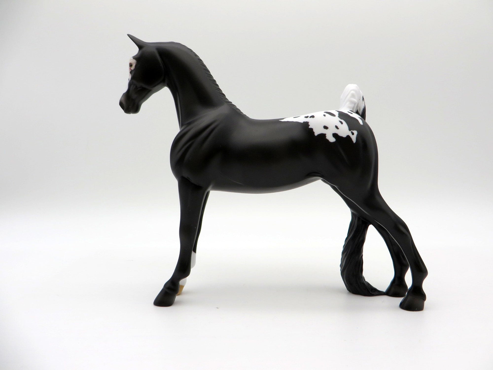 Yeats-OOAK Black Appaloosa Saddlebred Pebbles Painted By Ellen Robbins EQ21