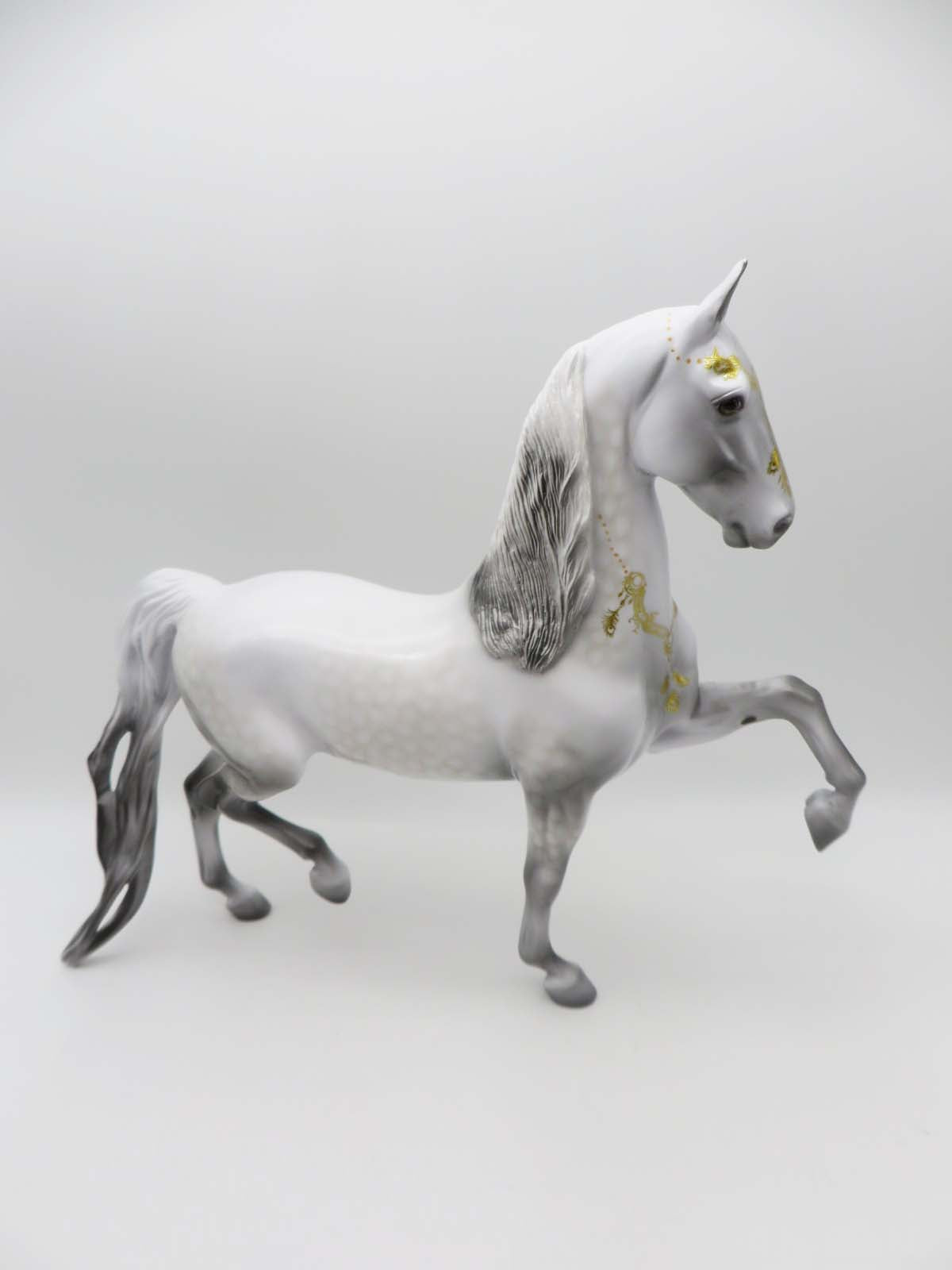 Your Highness OOAK Dappled Grey Glossy Deco Realistic Saddlebred By Dawn Quick EQ23