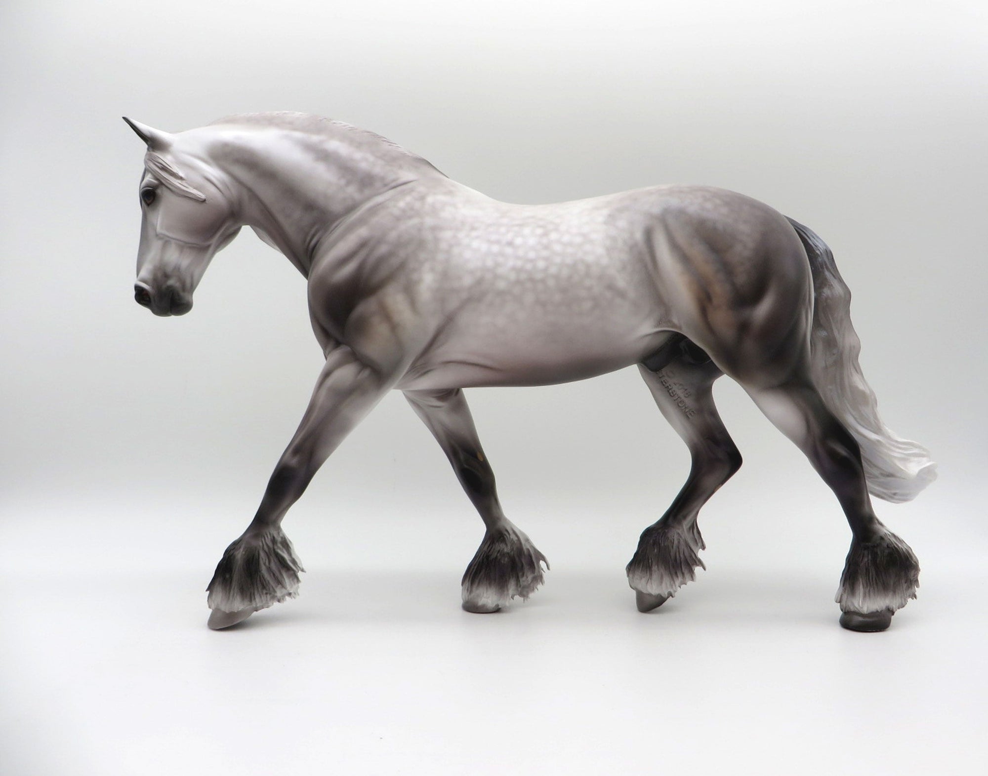 Yukon-OOAK Dapple Grey Irish Draft Painted By Caroline Boydston