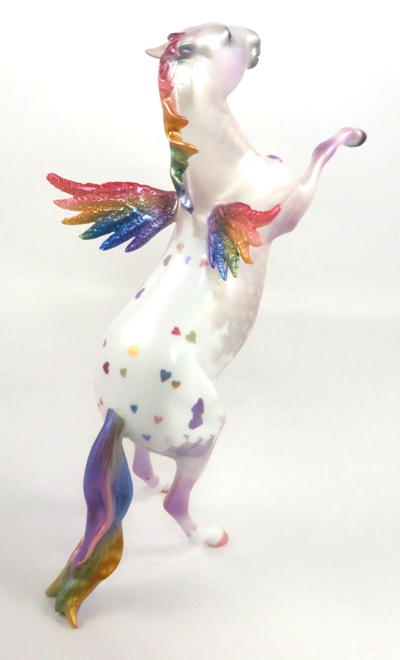 A DANDY DATE - OOAK DAPPLE GREY APPALOOSA WITH ANGEL WINGS DECORATOR REARING PEBBLE BY AUDREY DIXON SB20