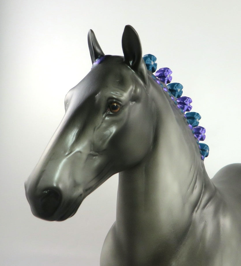 ARTEX-OOAK DAPPLE GREY TROTTING DRAFTER MODEL HORSE BY KAYLA 2/27/20