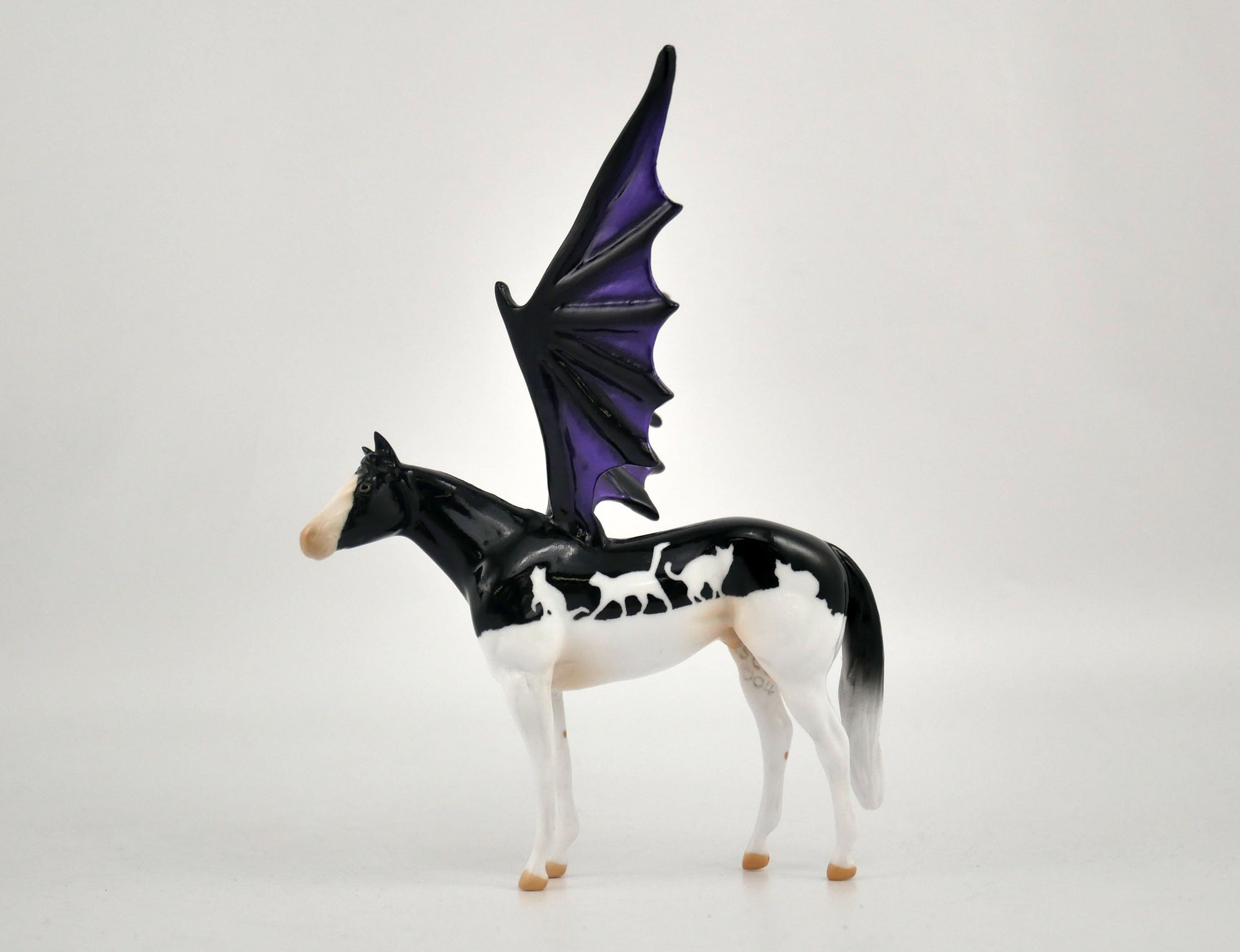 Black Cats-OOAK Stock Horse Bat Chip By Audrey Dixon MM 2020