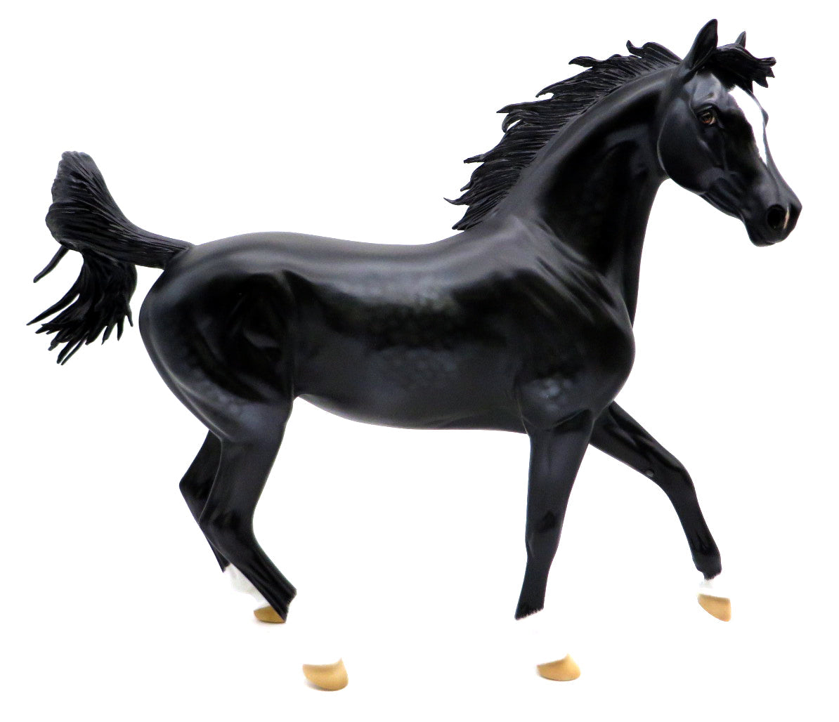 Black Pearl-OOAK Dapple Black Arabian Painted by Carrie Keller 1/10/21