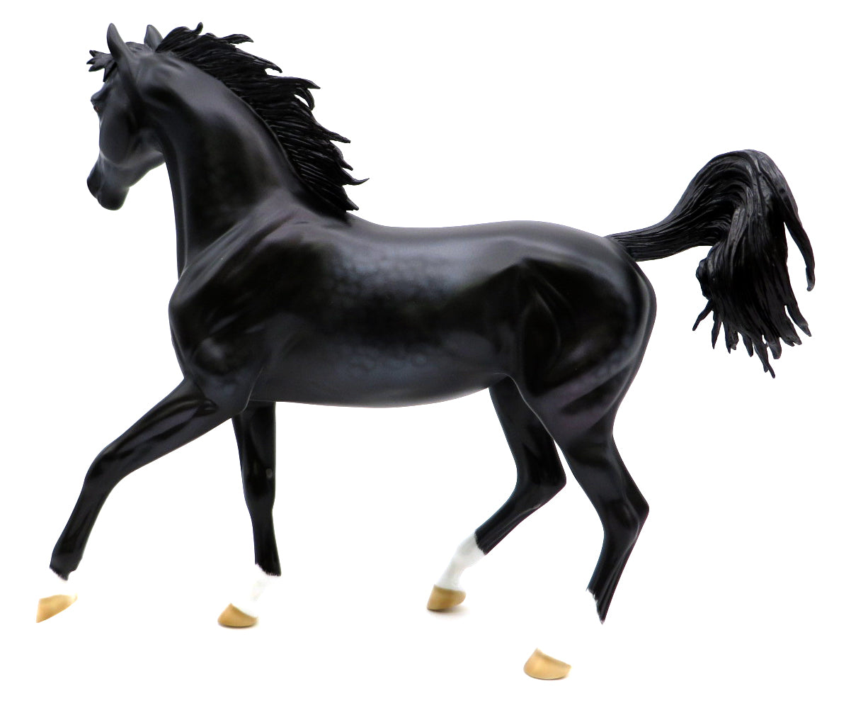 Black Pearl-OOAK Dapple Black Arabian Painted by Carrie Keller 1/10/21