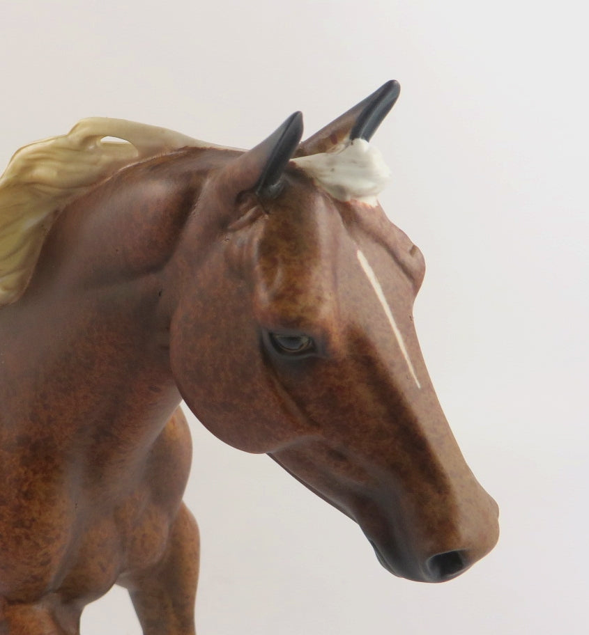 BLESSING - OOAK CHESTNUT RABICANO FQH MODEL HORSE BY AL KATT WHS19