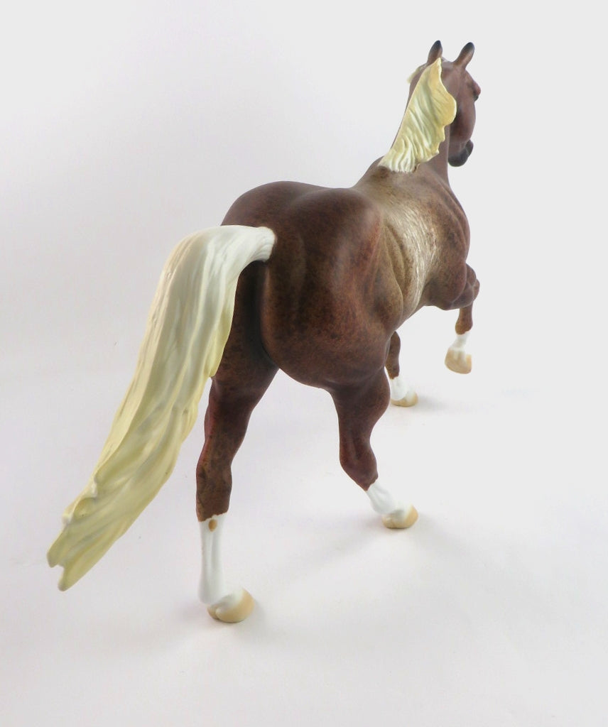 BLESSING - OOAK CHESTNUT RABICANO FQH MODEL HORSE BY AL KATT WHS19
