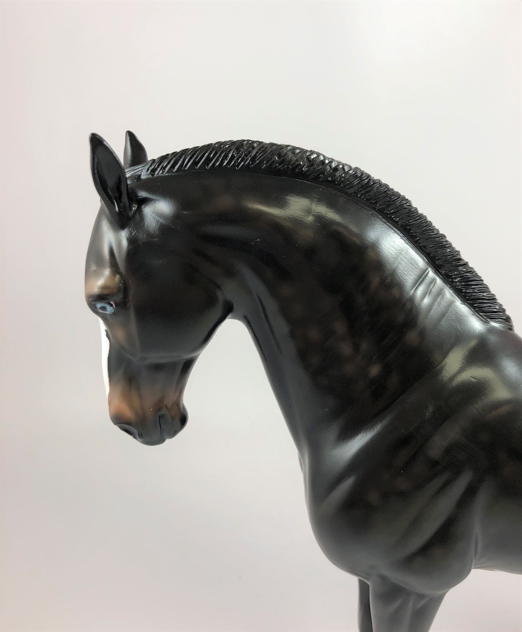 BLINKO -OOAK DAPPLE LIVER CHESTNUT PINTO ANDALUSIAN MODEL HORSE BY AUDREY DIXON LHS 19