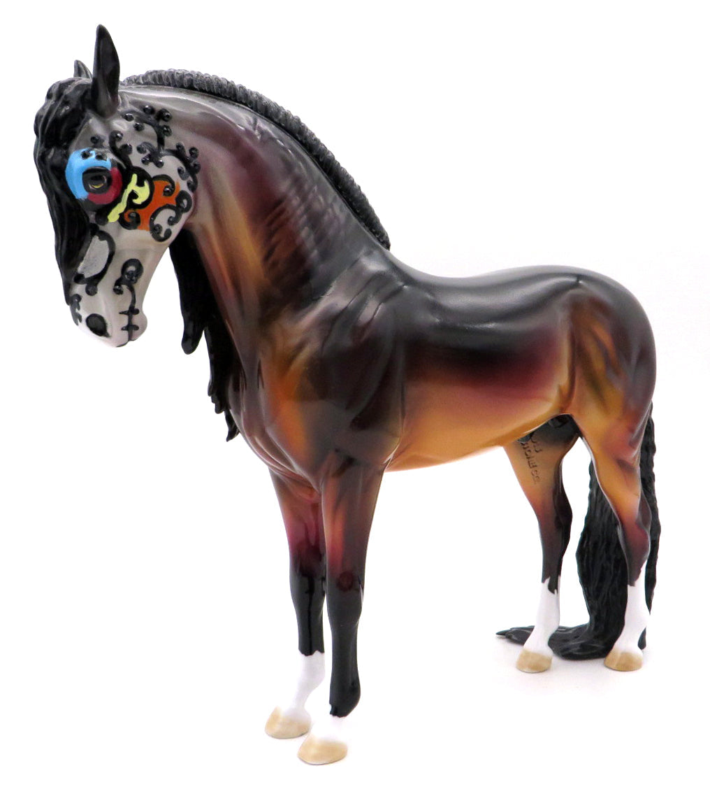 Calavera OOAK Sugar Skull Andalusian Painted by Dawn Quick MM 21