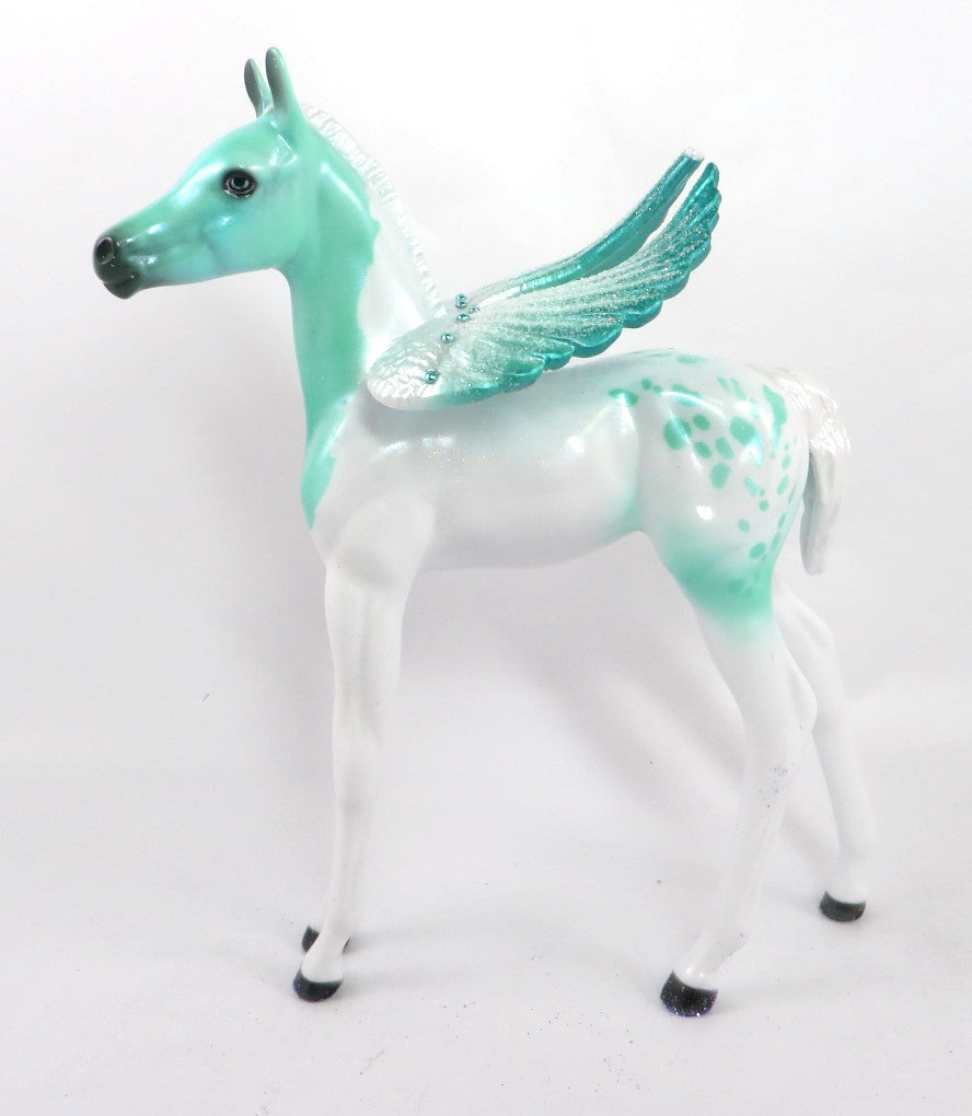 CASSIEL- OOAK SEA GLASS PINTALOOSA CUSTOM ARABIAN FOAL MODEL HORSE 1/8/2020