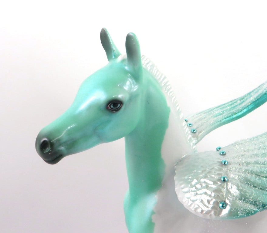 CASSIEL- OOAK SEA GLASS PINTALOOSA CUSTOM ARABIAN FOAL MODEL HORSE 1/8/2020
