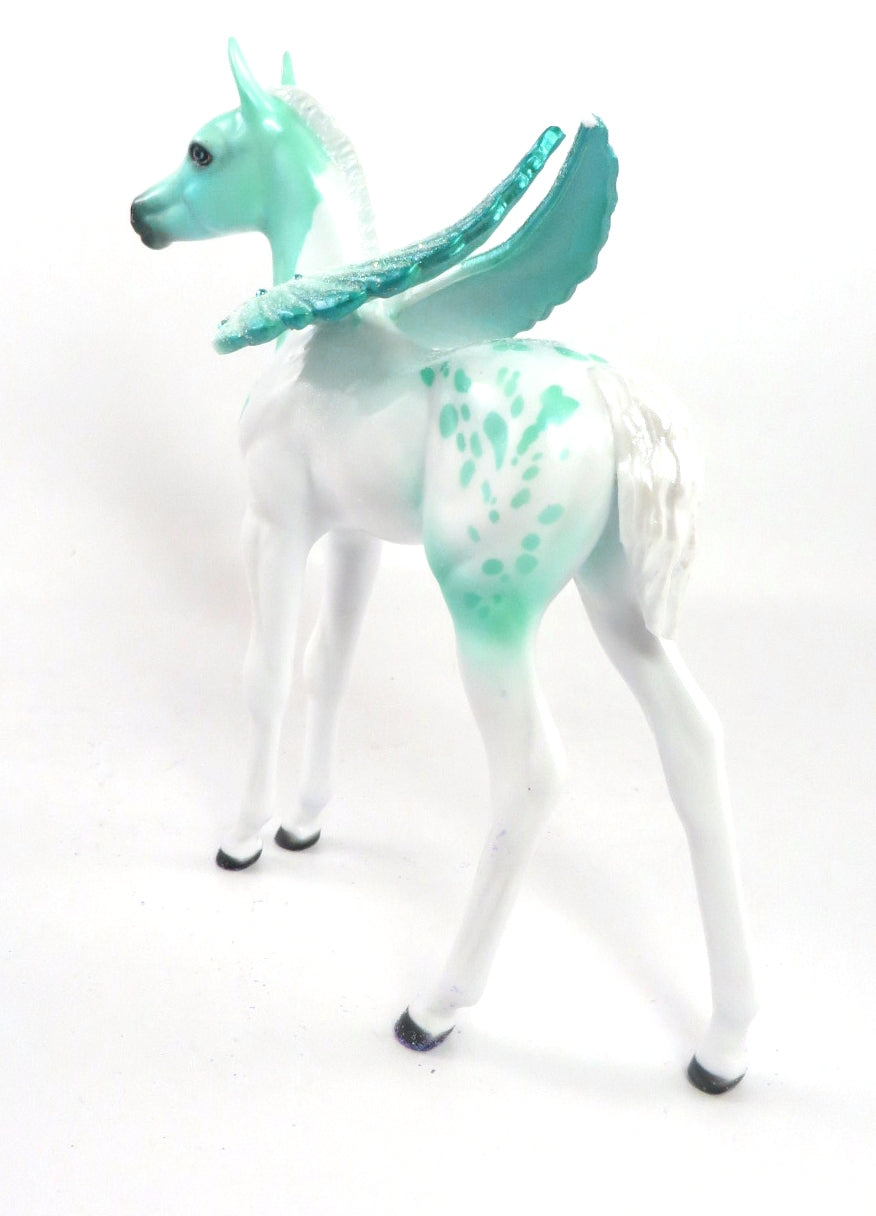 CASSIEL- OOAK SEA GLASS PINTALOOSA CUSTOM ARABIAN FOAL MODEL HORSE 1/8/2020