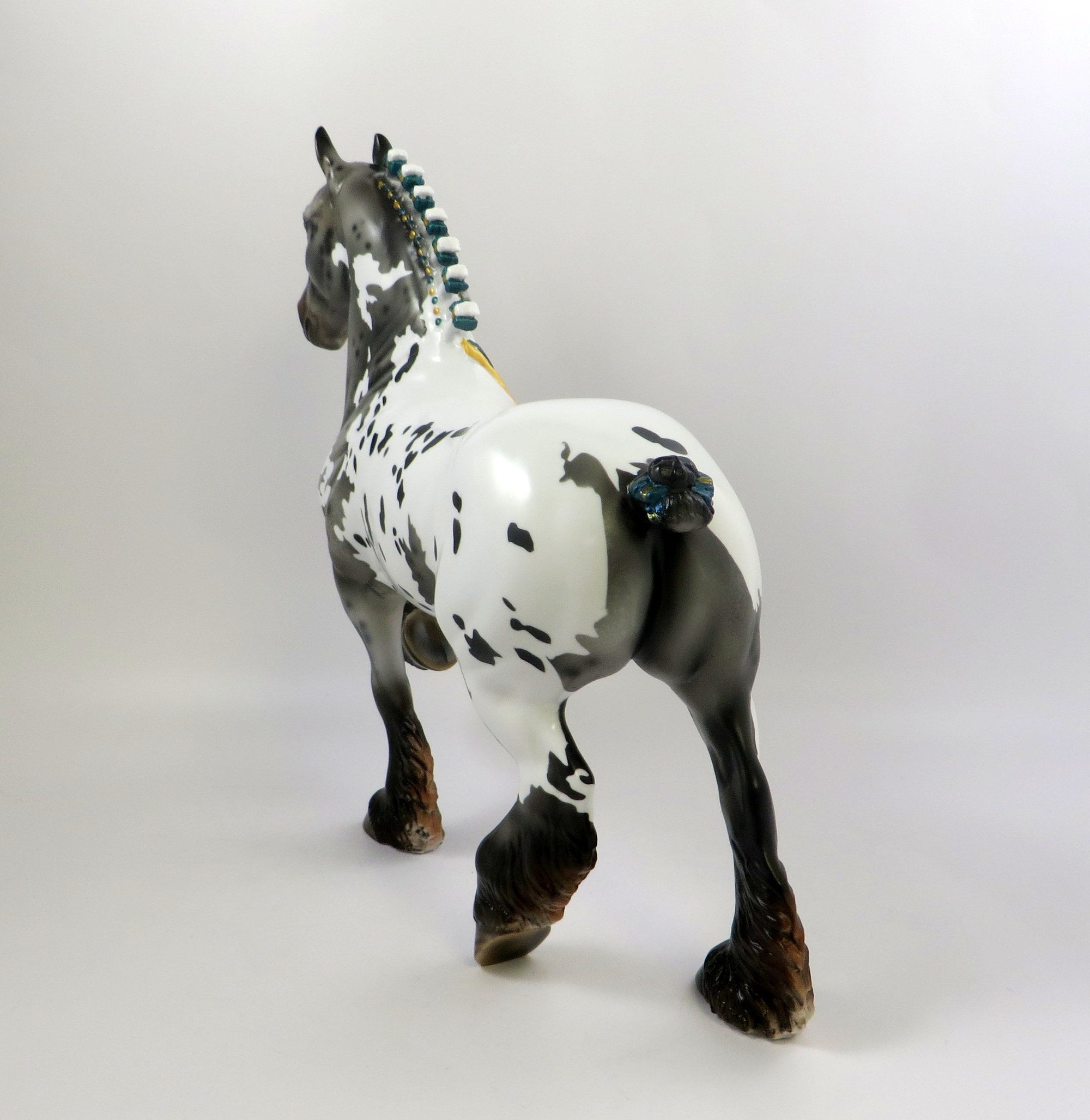 EDITH-OOAK GREY APPALOOSA TROTTING DRAFTER MODEL HORSE EQ 19