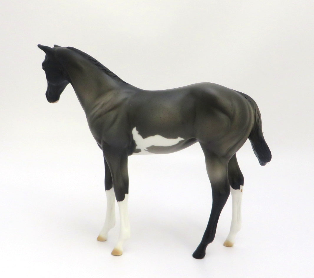 EVART-OOAK GRULLA ROAN PAINT WEANLING MODEL HORSE 5/15