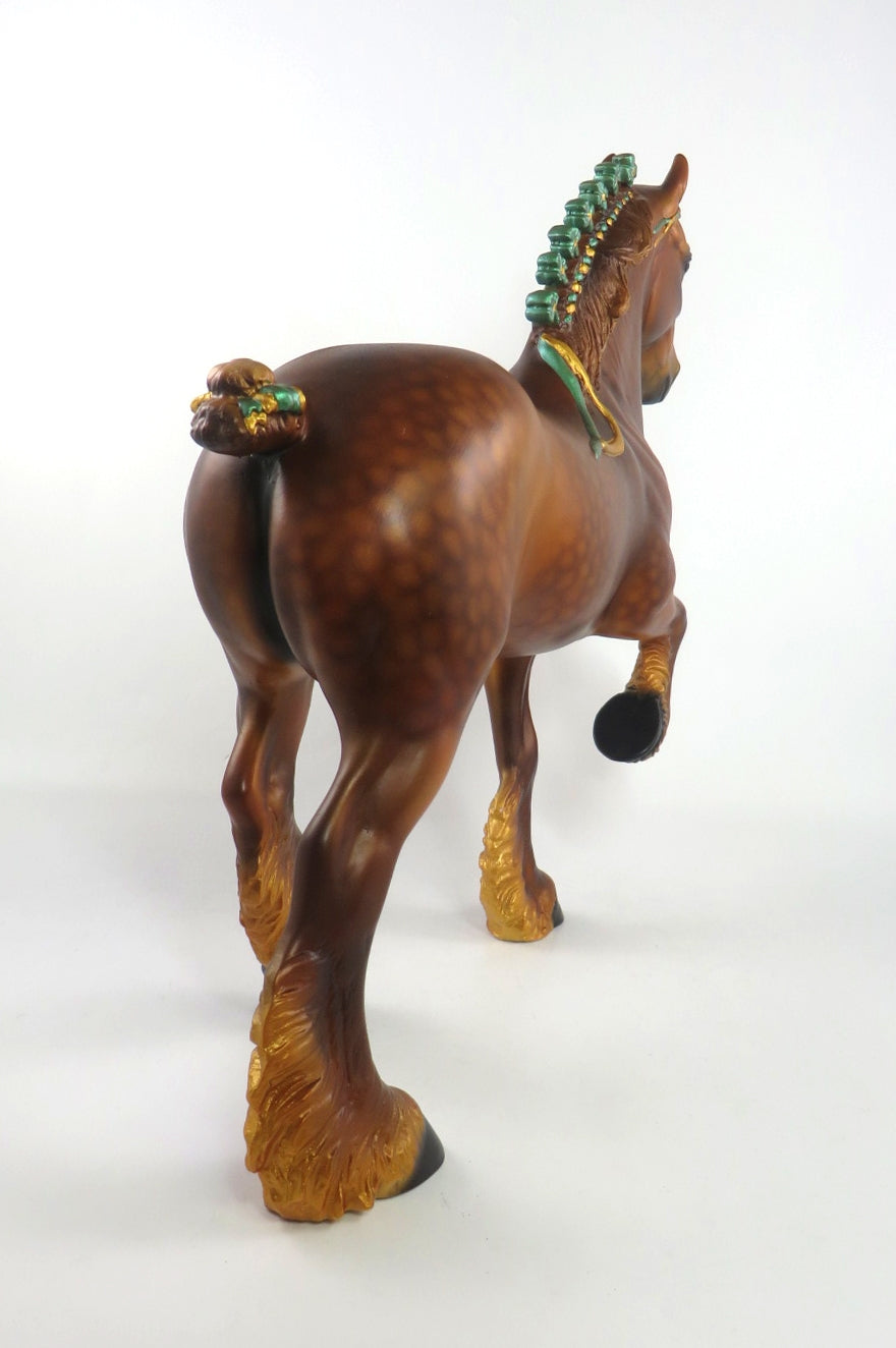 GARRETT-OOAK DAPPLE CHESTNUT TROTTING DRAFTER WITH BOBS 2/27/20