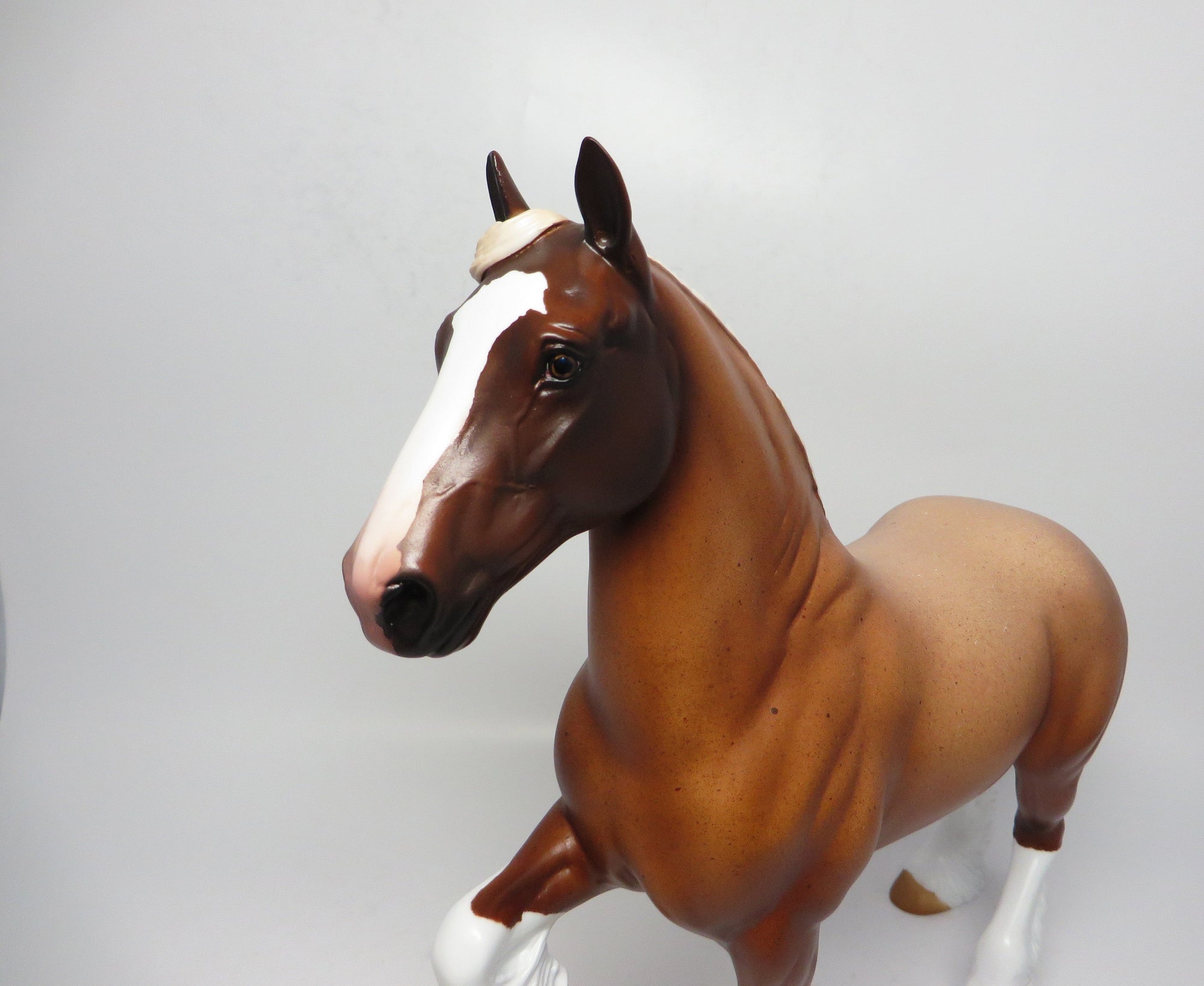GERONIMO - OOAK STRAWBERRY ROAN TROTTING DRAFTER MODEL HORSE -- 4/12/17