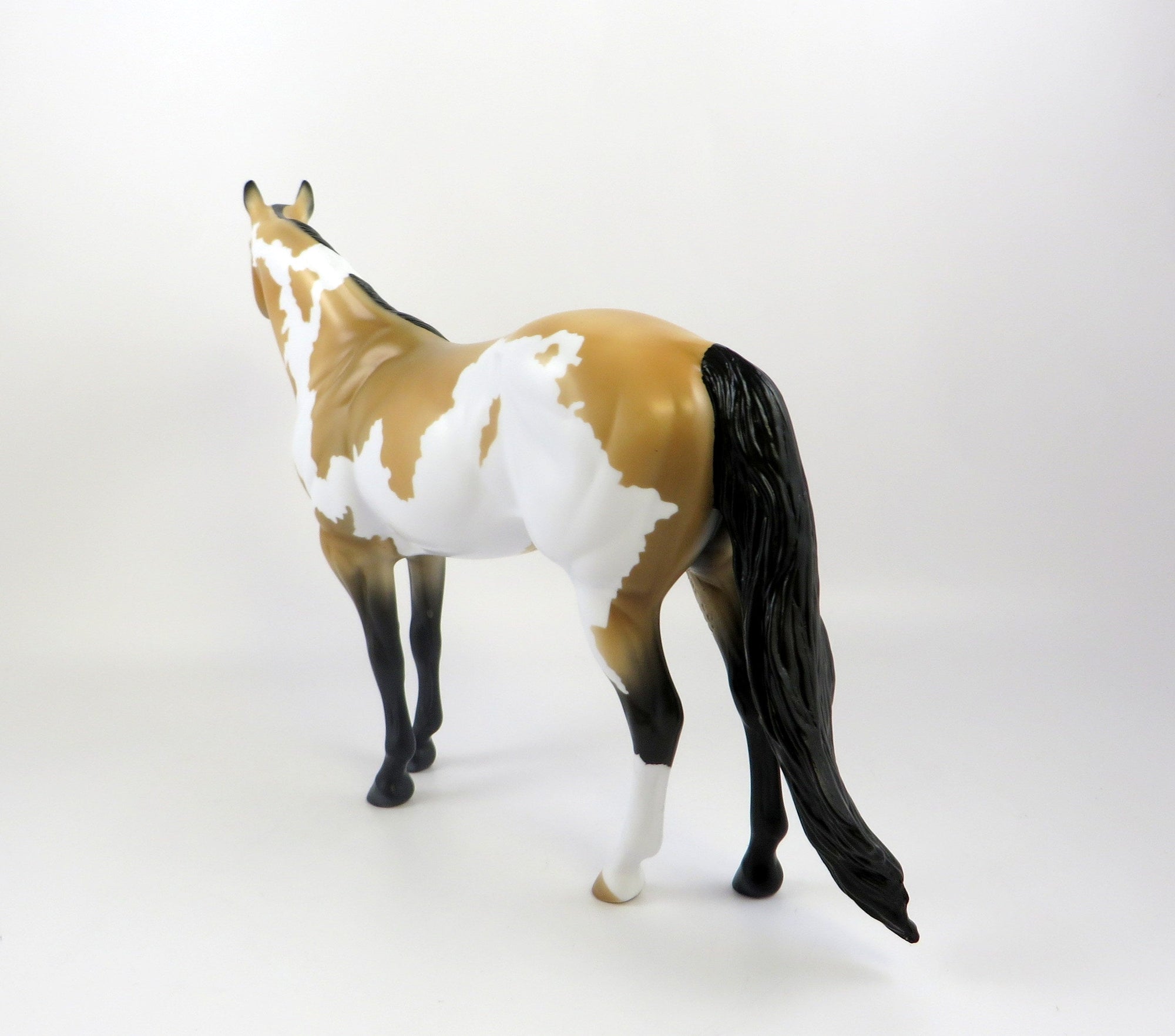 HAMON-OOAK BUCKSKIN OVERO ISH MODEL HORSE EQ 19