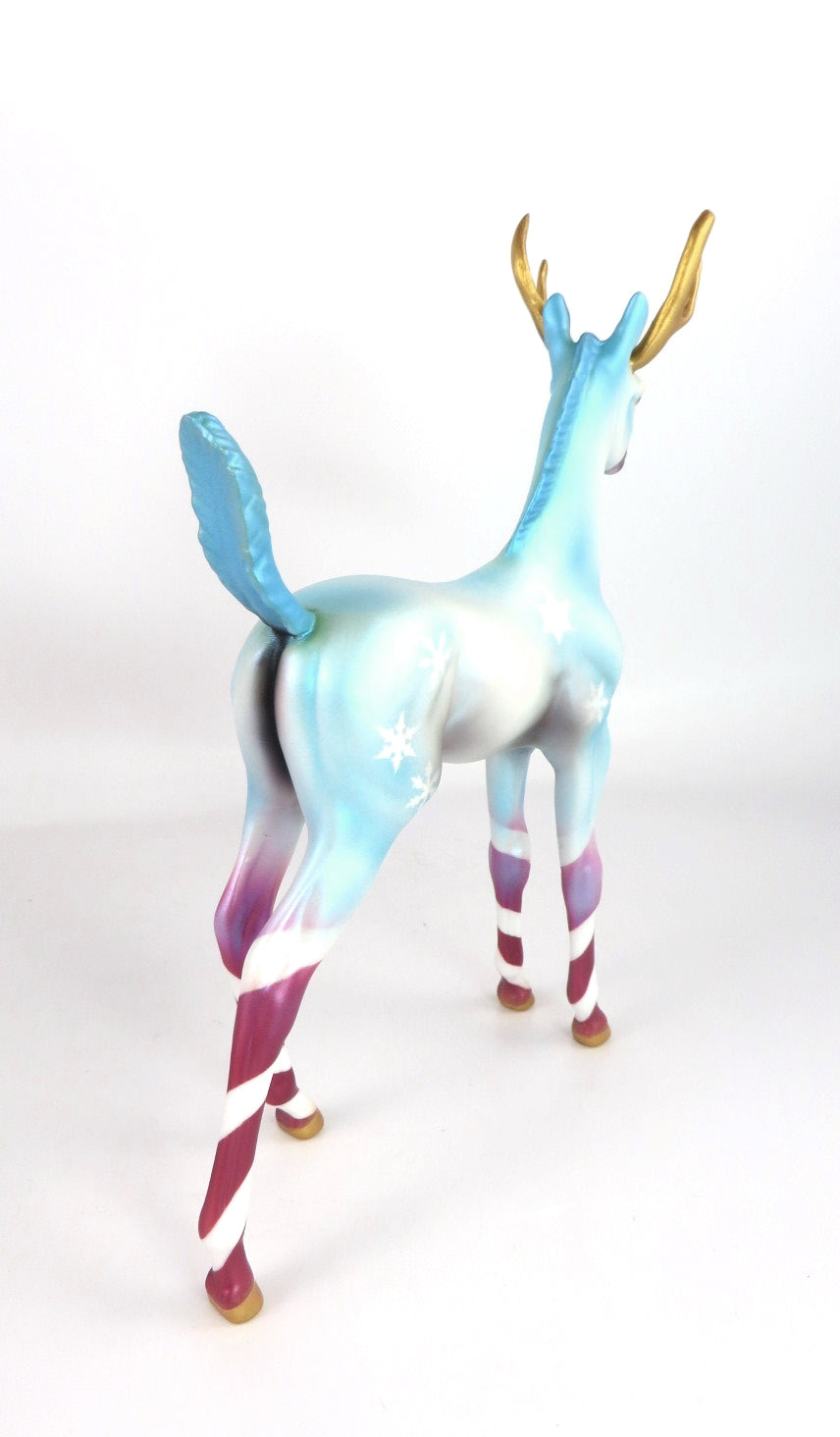 HERE COMES SANTA CLAUS - OOAK BLUE REINDEER FOAL MODEL CHRISTMAS HORSE BY MELISSA FOX WHS19