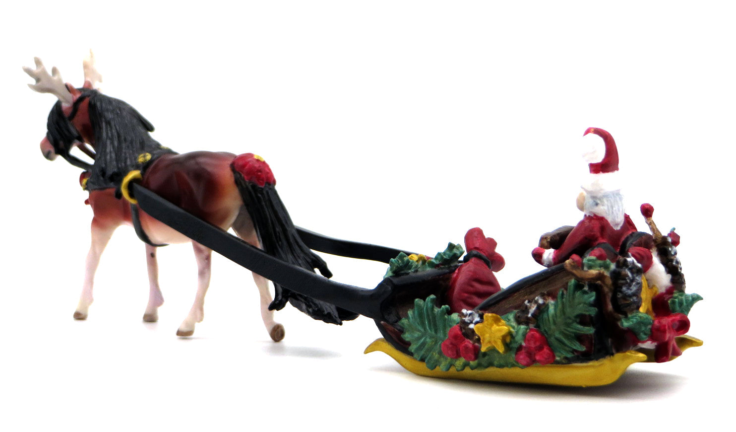 Holly-OOAK Custom Holiday Pony Chip and Sleigh Deco painted by Jas 12/2/21