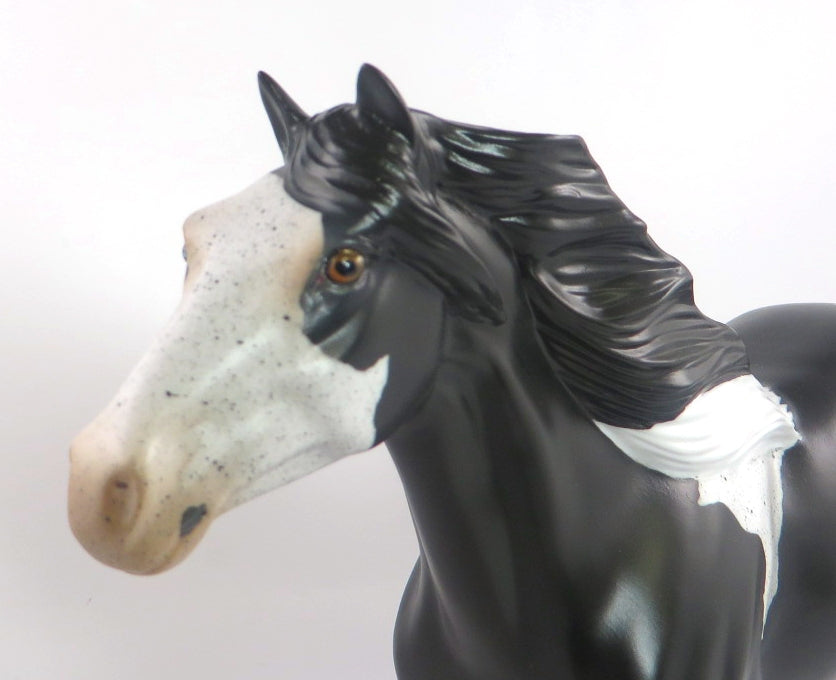 I'M SMITTEN-OOAK BLACK ROAN PINTO MODEL HORSE 2/14/20