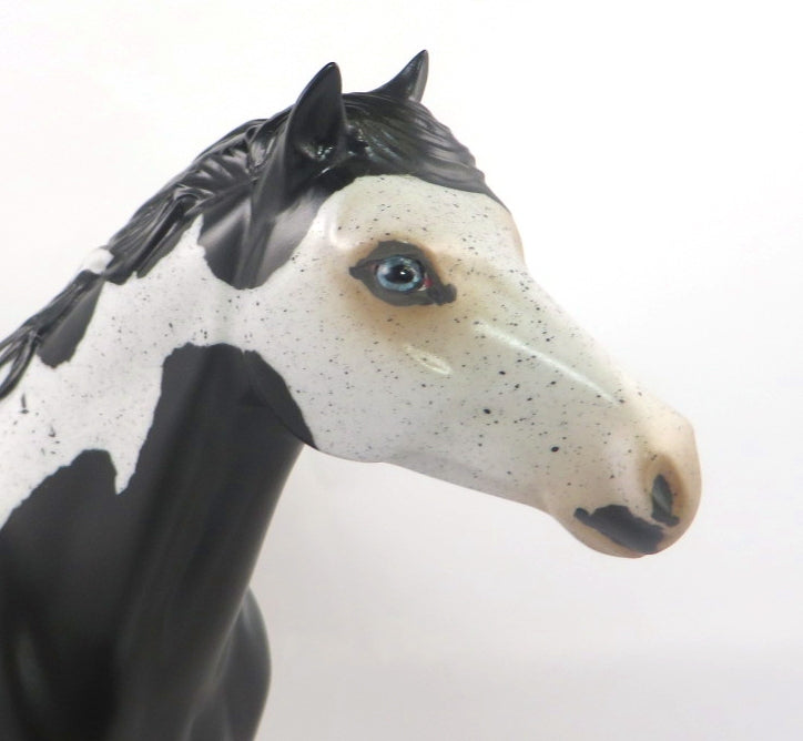 I'M SMITTEN-OOAK BLACK ROAN PINTO MODEL HORSE 2/14/20