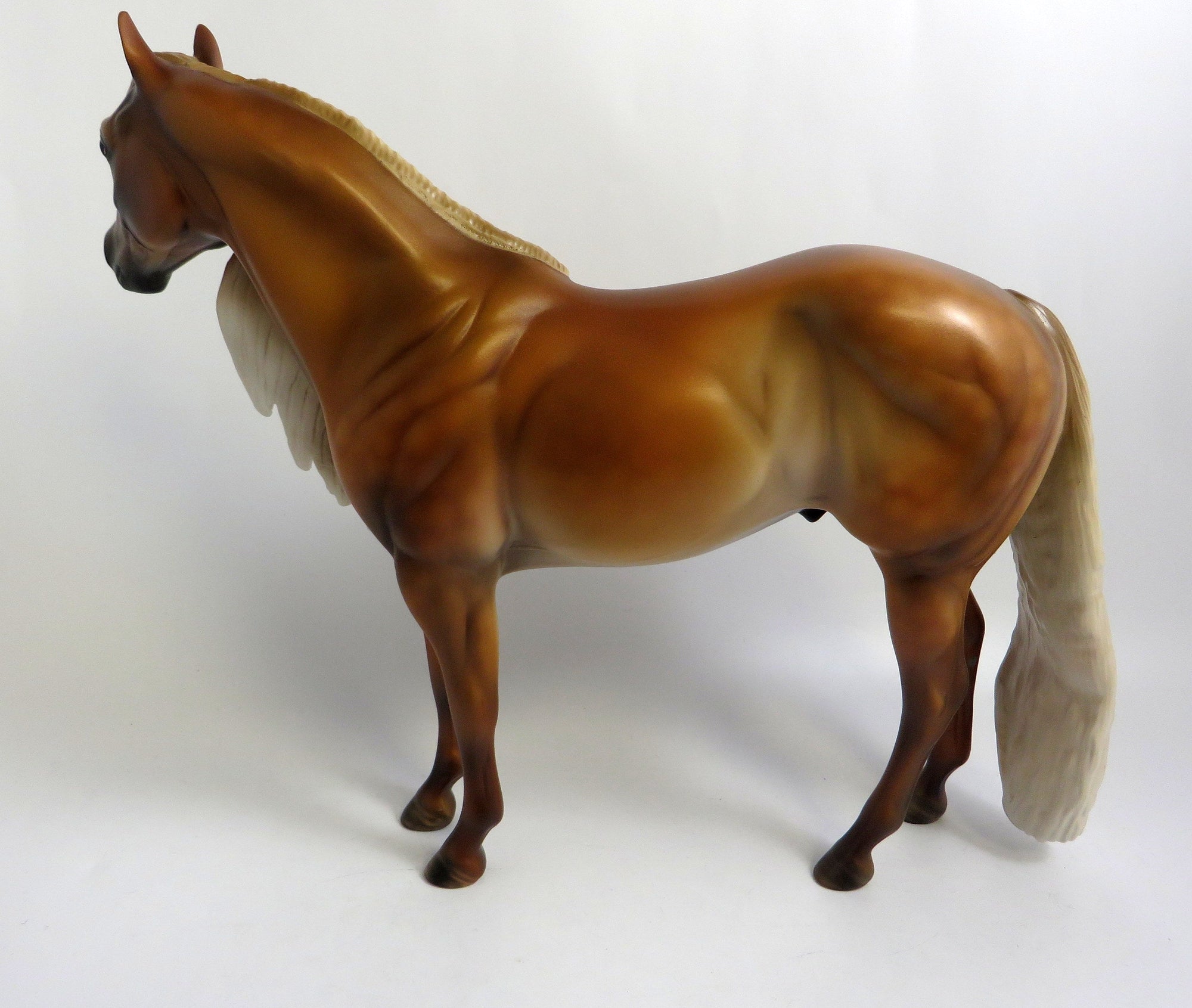 WEKNOWHESKNOT-OOAK DAPPLE PALOMINO ISH MODEL HORSE BY MISSY FOX 8/22/19