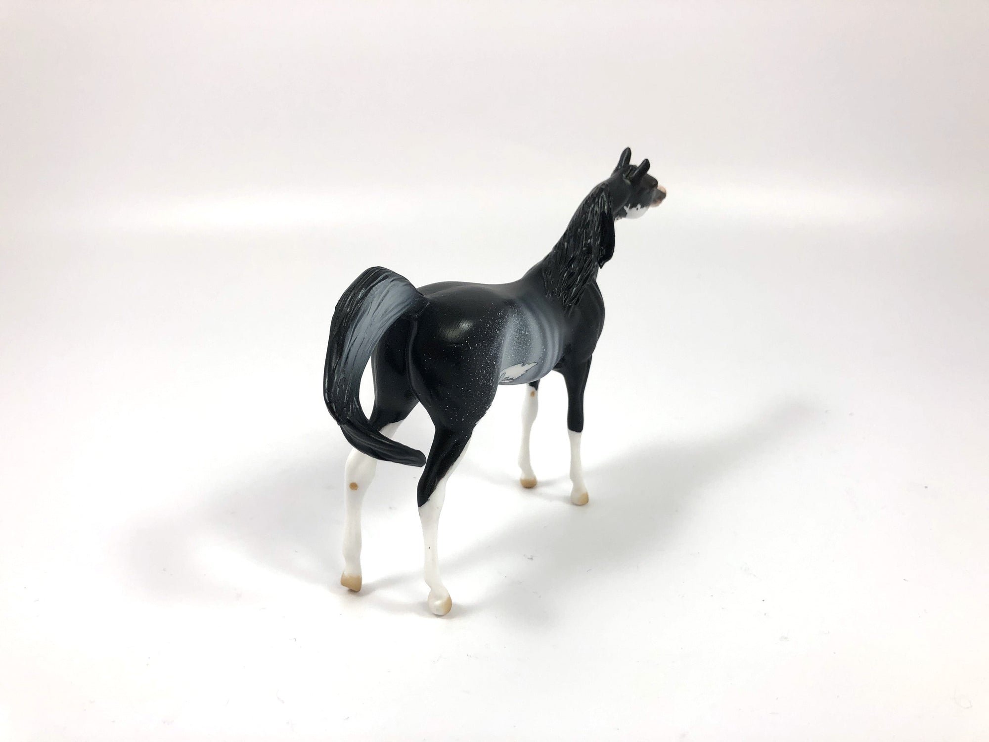 MINI ME HOUNDSTOOTH -- LE-15 --- BLACK RABICANO ARAB CHIP CM BY AUDREY DIXON 5/10/19