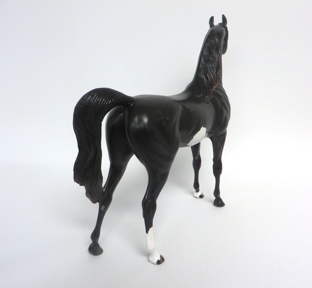 PS VALENTINO-OOAK BLACK PINTO ARABIAN MODEL HORSE EA19